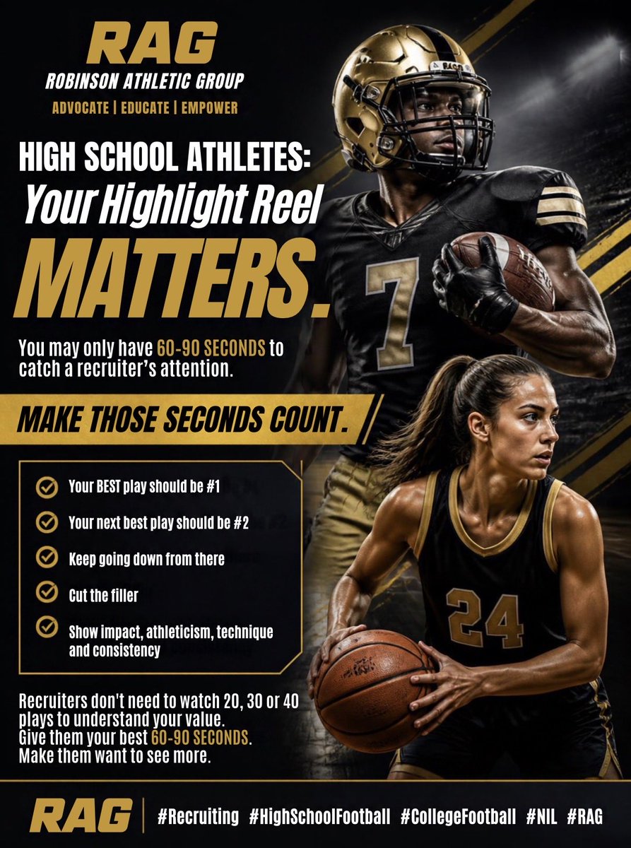 BertInspires's tweet photo. Why does Your film matters? Recruiters look at countless films and time is important. Your film should be like a movie trailer. Exciting and impactful. #Recruiting #Highschool https://t.co/XBVgDruDp9