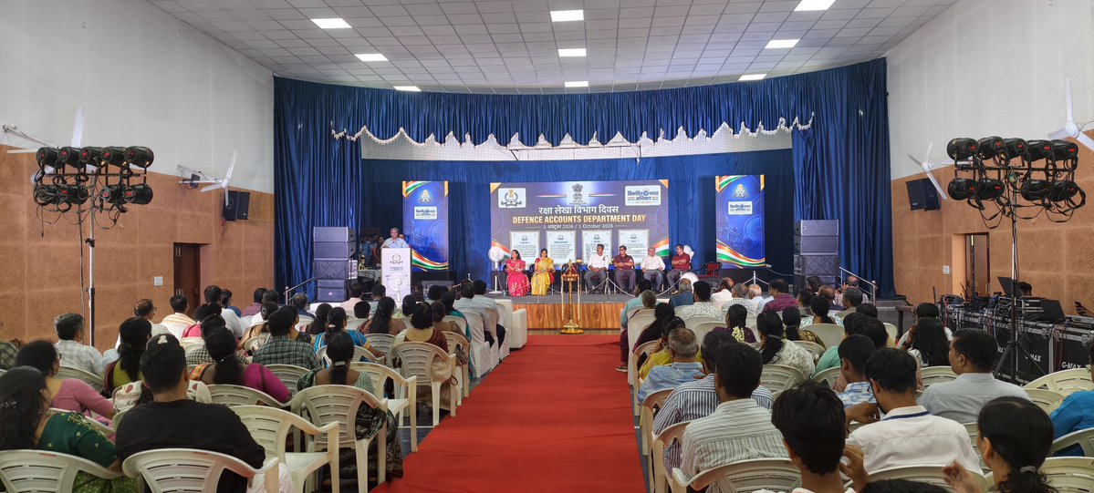 DefencePROkochi's tweet photo. Defence Accounts Department Day 2026 was celebrated at #SouthernNavalCommand #Kochi on 01 Oct 26.
The event was inaugurated by Shri T. Kabilan, IDAS, IFA, #SNC #CoastGuard #DRDO & #MES, in the presence of senior IDAS officers.
The occasion honoured officials completing 30 years of service, meritorious children of employees & Defence Accounts pensioners aged 80 years and above. The celebrations also featured vibrant cultural programmes, with around 300 personnel participating.
#DADDay2026