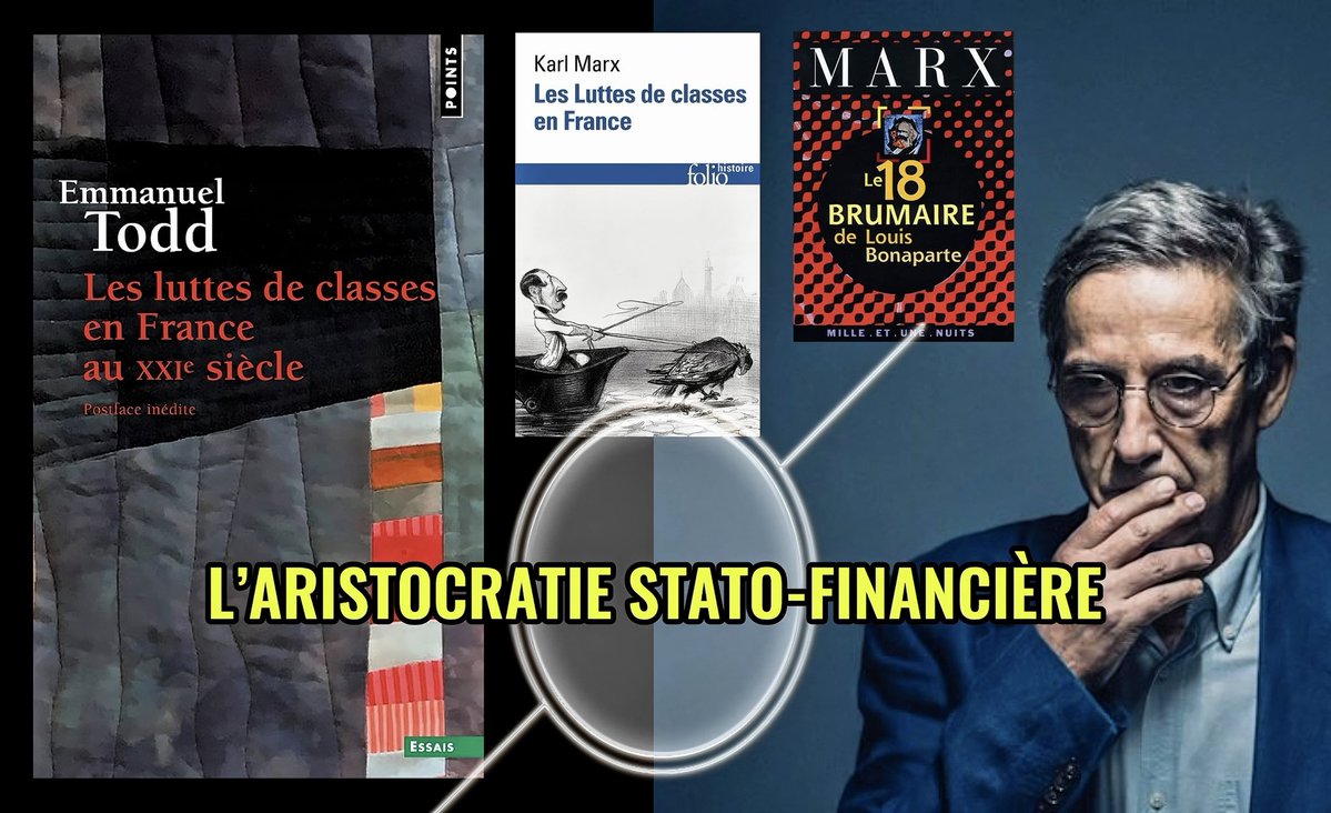 Mehmet_Stern's tweet photo. L’ARISTOCRATIE STATO-FINANCIÈRE 

Emmanuel Todd dit qu’après « une lutte acharnée, une vie consacrée à désintégrer le marxisme », il en « admet la supériorité ». Il se décrit en « reconversion intellectuelle », travaillant désormais à une synthèse entre son histoire des structures familiales et le matérialisme historique de Marx et Engels. Il renvoie explicitement à son livre Les Luttes de classes en France au XXIe siècle (Seuil, 2020) et qualifie le modèle marxiste de « magnifique », face auquel « la concurrence, c’est de la petite bière ». C’était en juin dernier.

Dans l’entretien à L’Humanité de janvier 2020, il parlait déjà d’un « retour partiel » au marxisme. Il expliquait avoir passé une bonne partie de sa vie à chercher des explications historiques « totalement déconnectées du marxisme et d’une interprétation économique de l’histoire », notamment via les structures familiales paysannes.

Il s’appuyait méthodiquement sur le célèbre ouvrage de Karl Marx, Le 18 Brumaire de Louis Bonaparte. Il précisait toutefois que son livre « ne relève pas du tout du marxisme orthodoxe » et qu’il continuait d’utiliser Durkheim, la socio-psychologie d’Alain Ehrenberg, et ses propres outils anthropologiques. 

Dans un contexte de baisse du niveau de vie pour presque tout le monde sous l’euro et l’austérité, l’ennemi de classe qu’il identifiait n’était pas le grand capital industriel classique, mais « l’aristocratie stato-financière ». 

Concept désignant le groupe qu’il place tout en haut de la société française contemporaine, et qu’il présente comme l’ennemi de classe commun du reste de la population.

Il s’agit d’une couche étroite, d’environ 1 % de la population, issue principalement de la haute fonction publique et fusionnée avec la finance, les états-majors des grandes entreprises et les institutions européennes. Todd la décrit comme une aristocratie d’État qui s’est autonomisée, qui ne produit pas la richesse mais la capte et la redistribue à son profit, et qui se venge de sa propre subordination aux Allemands et aux Américains en faisant payer les Français.

Le mot est construit pour coller à la situation française post-Maastricht. Todd s’appuie explicitement sur Le 18 Brumaire de Louis Bonaparte où Marx montre comment l’État peut s’autonomiser par rapport aux classes, s’appuyer sur une masse atomisée, et porter au pouvoir un personnage médiocre. Todd transpose l’idée en expliquant que sous l’euro et la contrainte budgétaire européenne, l’État français ne sert plus de cadre à un capitalisme industriel national et qu’il devient le lieu où se reproduit une élite administrativo-financière.

Toujours dans l’entretien à L’Humanité, il résume : « L’ennemi de classe, pour tous, c’est l’aristocratie stato-financière. Il n’y a plus de bourgeoisie industrielle en France. » Ces gens « ne viennent pas du néo-capitalisme, mais de l’ENA ». Ils méprisent ce qu’il appelle la petite bourgeoisie des cadres et professions intellectuelles supérieures (« CPIS », « France ouverte » de Macron), qui elle-même méprise les catégories populaires.

Il insiste sur le fait que ce groupe n’est pas une bourgeoisie productrice. La désindustrialisation a détruit la base ouvrière et, par contrecoup, affaibli les classes moyennes qui vivaient de la valeur créée par l’industrie. Ce qui reste en haut, c’est une couche qui gère la contraction.

La lutte des classes redevient centrale, selon lui, non parce que les inégalités explosent au sens classique, mais parce que le niveau de vie baisse pour les 99 % et que la capacité politique des catégories populaires a disparu. 

*L’article de l’Humanité : https://t.co/bMScXLaOWY