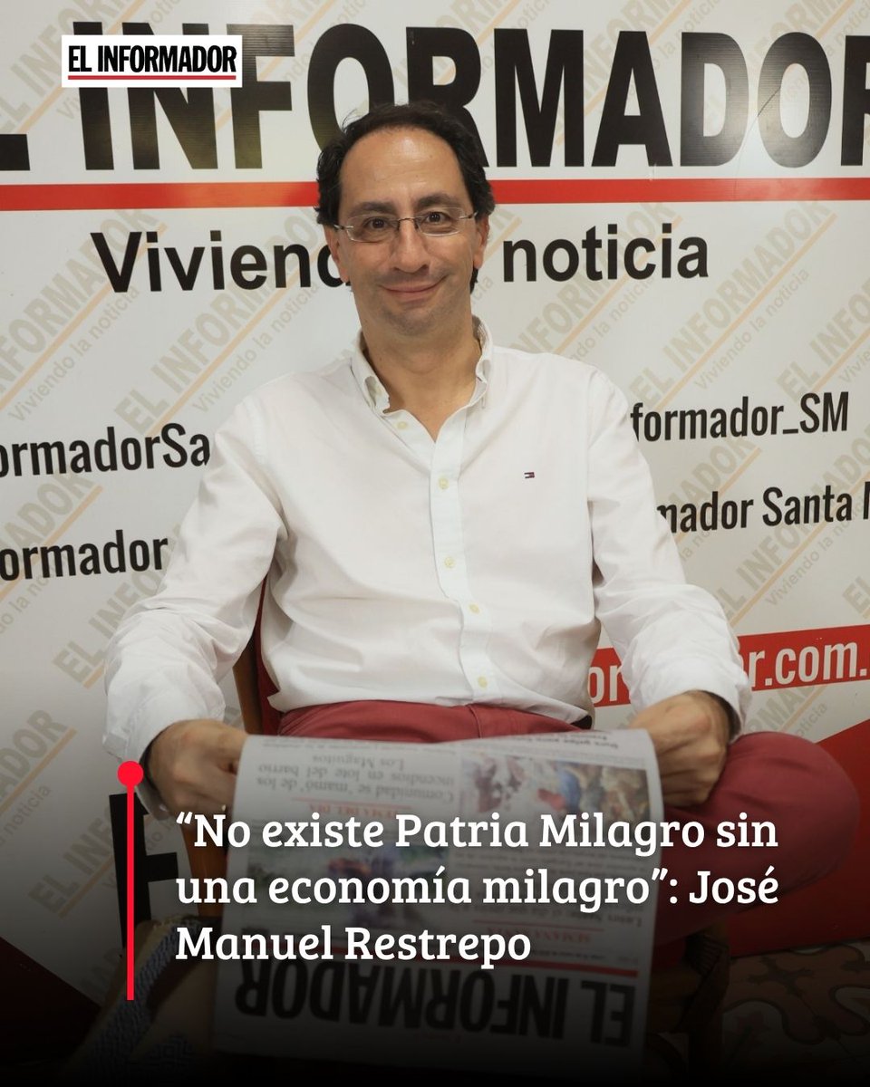 ElInformador_SM's tweet photo. 📈 "No existe Patria Milagro sin una economía milagro". El vicepresidente José Manuel Restrepo anunció la ‘Misión Crecer’, una estrategia con más de 70 proyectos por $75 billones que serán presentados en la 'Milagro Week' en Nueva York en noviembre.

🔗https://t.co/yAalX4yUs8 https://t.co/AvU0QZRBBk