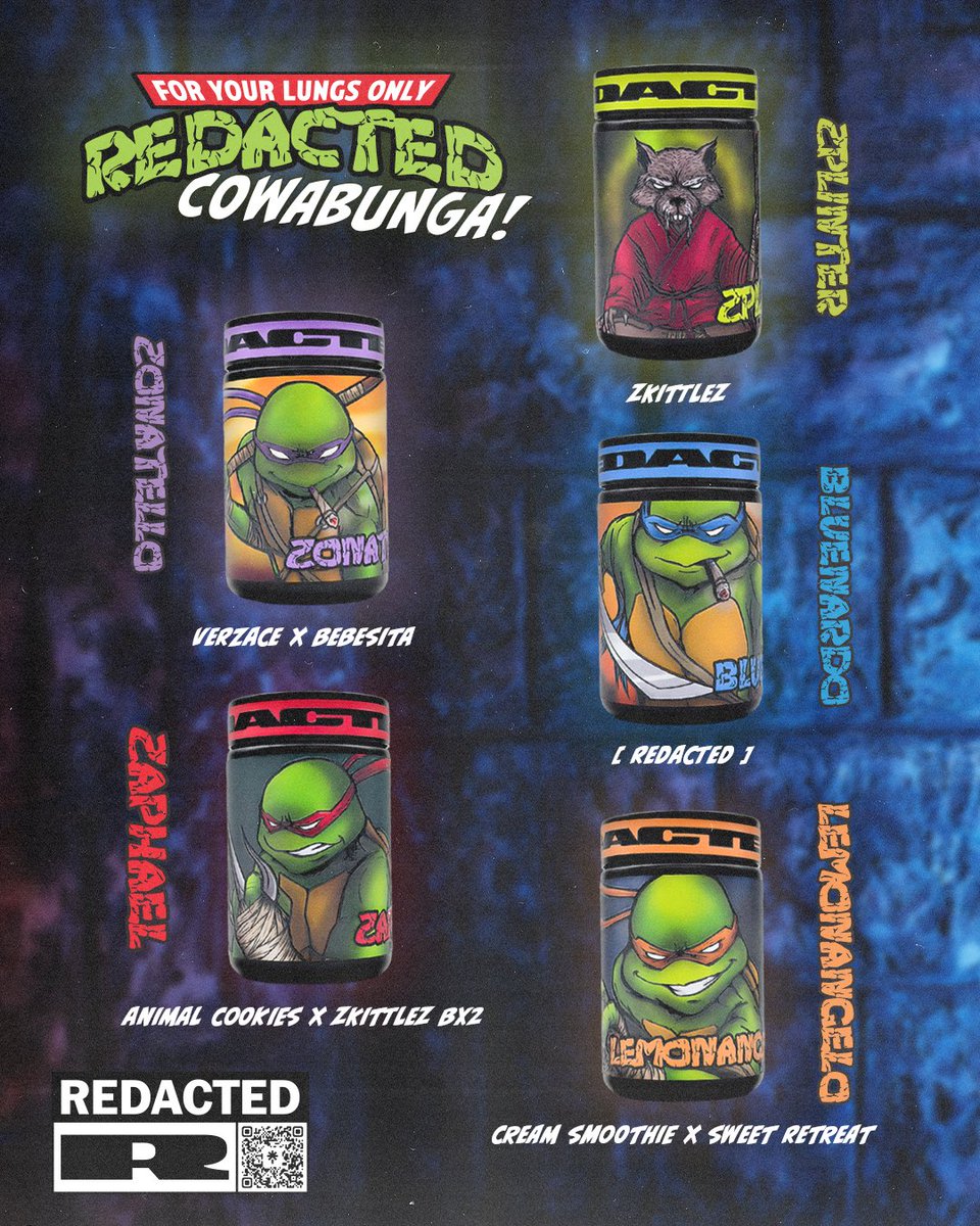 RedactedTribe's tweet photo. THE WHOLE CREW IS HERE. 🐢

The full COWABUNGA lineup has arrived. https://t.co/lxBAd6x2CS