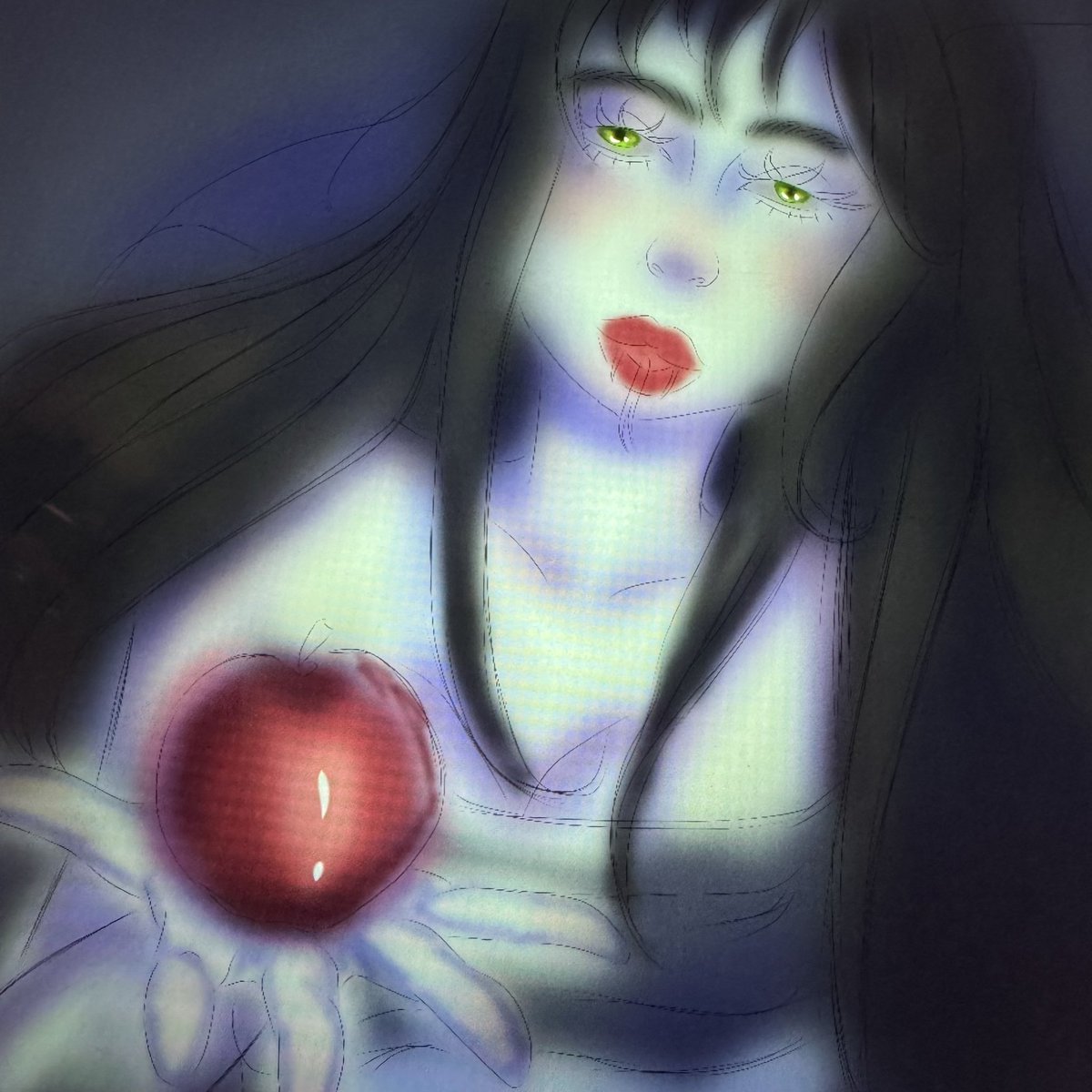 impala_art's tweet photo. Day 1 // The Tempter 🐍

Hypnotic gaze, neon skin, and a sweet mistake in hand. Quick digital sketch to set the mood for this October.

#inktober #inktober2026 #digitalinktober #inktoberday1 #darkart https://t.co/SOqUUYqW5Y