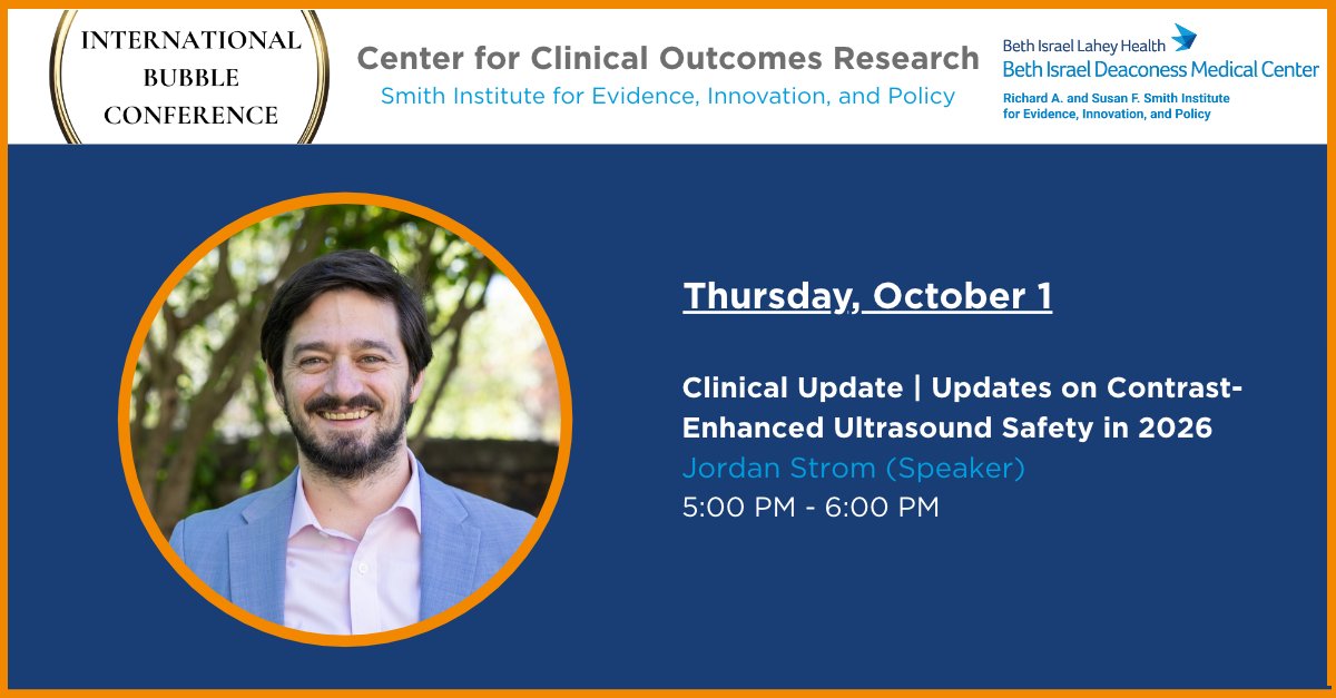 SmithBIDMC's tweet photo. Attending the International Bubble Conference in Chicago? @DocStrom will be there presenting an update on contrast-enhanced ultrasound safety. Come check it out today! #BubbleMtg2026 @icus_society https://t.co/ESuCYADVLW