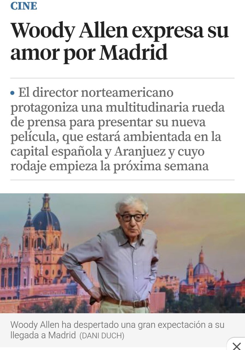 ciudadano_o2's tweet photo. La rueda de prensa de hoy de Woody Allen nos ha costado 300.000€ a todos los madrileños 

Pagaremos otros 150.000€ cuando se haga la fotito con Ayuso

Ya quisieran tener el mismo trato todas las señoras de 90 años https://t.co/wq5AkNp78Q