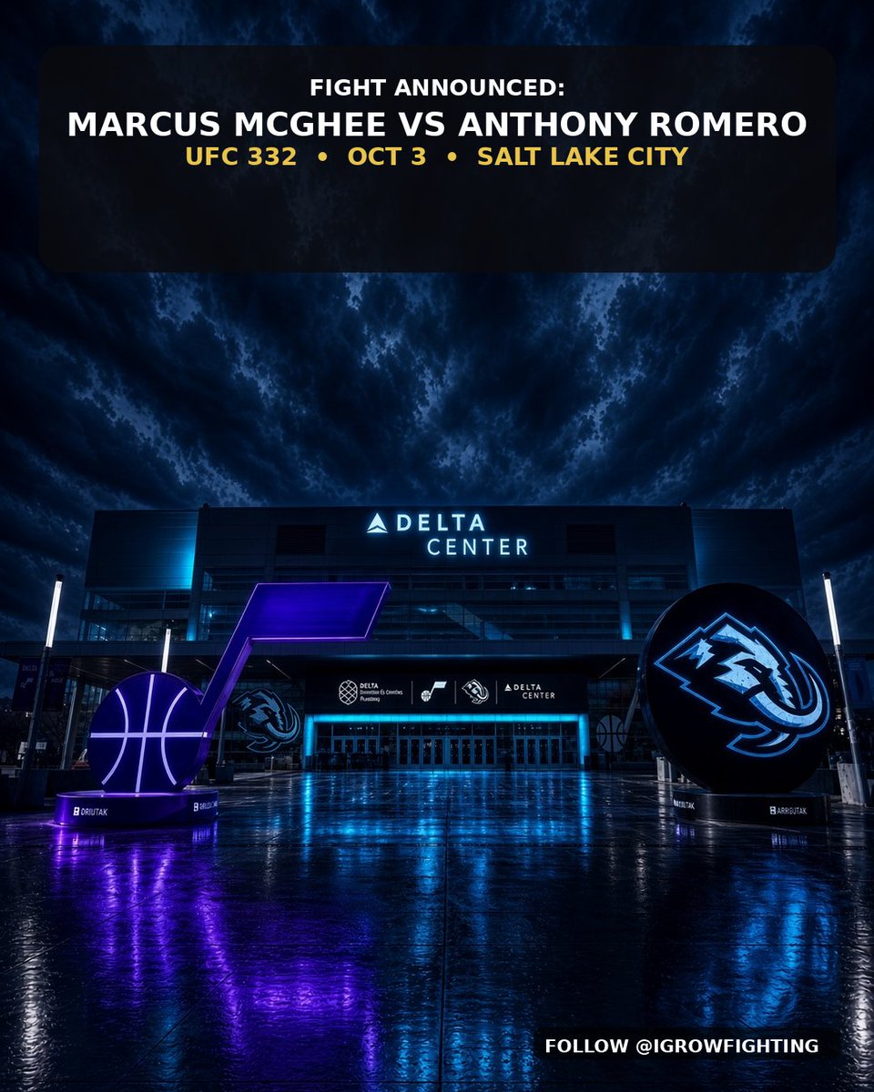 igrowfighting's tweet photo. Marcus McGhee vs Anthony Romero is locked for UFC 332 this Saturday in Salt Lake City.

Sopaj is out. Romero steps in on short notice for his UFC debut, and the bout moves to featherweight. McGhee (11-2, 5-1 UFC) just keeps getting late swaps. #UFC332 https://t.co/pCnULZGlif