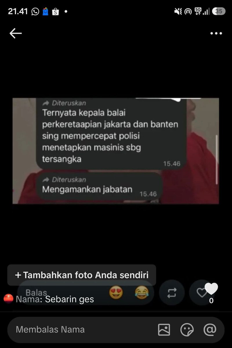 txttransportasi's tweet photo. Santer banget rumornya. https://t.co/KErI9HxTmL