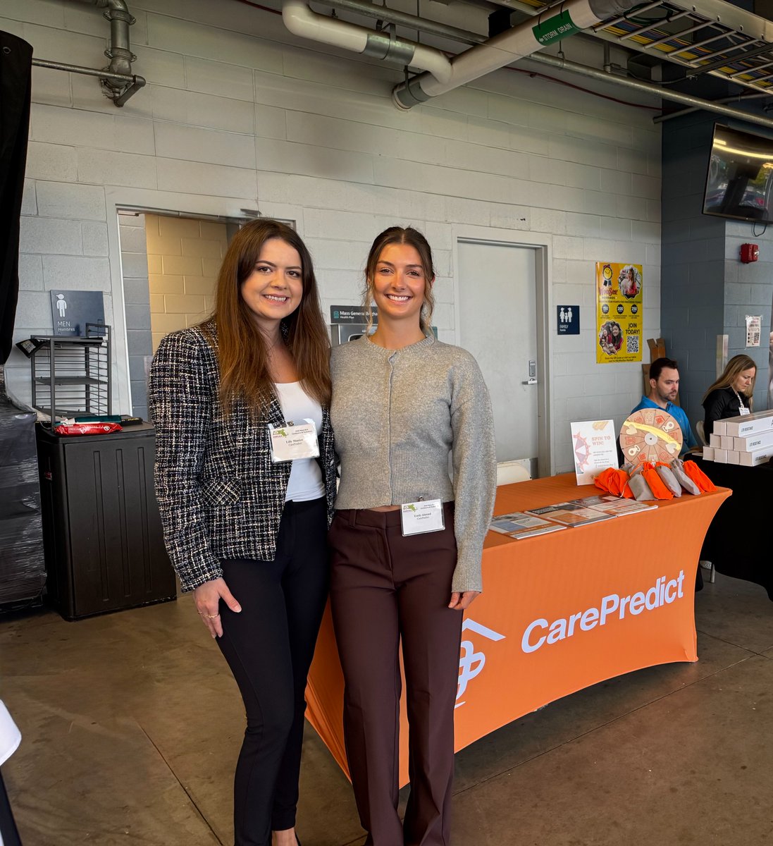 CarePredict's tweet photo. What a home run at the @MASS_ALA Conference at Polar Park!
Huge thanks to everyone who visited Emily Almond &amp; Lilly Manion at Table 65 to chat about campus-wide resident safety &amp; proactive care! 
#MassALA #SeniorLiving #CarePredict https://t.co/E82C5TCDxb