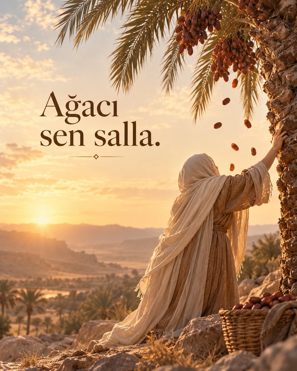 RaufAtillaPolat's tweet photo. ''Allah 1400 yıl önce Kur’an-ı Kerim’de bir kadına nasıl doğum yapması gerektiğini anlatırken bizler şu an neden kadını bu kadar zorluyoruz?

Meryem aleyhisselam doğum sancısı çekerken, yalnız ve dehşet içindeyken Allah ona yalnızca bir mucize beklemesini söylemedi.

Ona fiziksel bir emir verdi.

Ve bilim bunun nedenini yakın zamanda doğruladı.

Sahneyi gözünüzde canlandırın. O yalnız.

Tamamen yalnız. Ne eşi var.
Ne ebesi. Ne annesi. Hiç kimse.
Çölde, dünyanın kendisini yargılayacağı bir çocuğu doğurmak üzere olan genç bir kadın.

Sancı başlıyor.

“Doğum sancısı onu bir hurma ağacının gövdesine sürükledi.”
(Meryem: 23)

Ağaca tutunuyor.
Ve kalbinizi parçalayan bir şey söylüyor.

“Keşke bundan önce ölseydim de tamamen unutulup gitseydim.”
(Meryem: 23)

“Keşke bu daha kolay olsaydı.” değil.
“Keşke yanımda biri olsaydı.” değil.

“Keşke hiç var olmasaydım.”
Acısı işte bu kadar derindi.

Ve o anda,
hayatının en karanlık anında,
Allah karşılık veriyor.
Fakat “Endişelenme.” demiyor.
“Her şey iyi olacak.” demiyor.

Ona bir talimat veriyor.

“Hurma ağacının gövdesini salla. Üzerine taze, olgun hurmalar dökülsün.”
(Meryem: 25)

Bir kadın.
Doğum sancıları içinde.
Yalnız.

Ve Allah ona şöyle diyor:
Ağacı salla.

Bunun kulağa ne kadar tuhaf geldiğini düşünün.

Bir insanın hissedebileceği en şiddetli acıyı çekiyor.
Ve Allah ona fiziksel bir şey yapmasını söylüyor.

Beklemesini değil.
Hareketsiz kalmasını değil.

Hareket et.

Salla.

Ye.

Şimdi modern tıbbın bin yıldan uzun bir süre sonra keşfettiği şey şu:

Hurma şunları içerir:

Fruktoz — doğumun yorgunluğu sırasında anında enerji sağlar.

Potasyum — kas kramplarını önler.

Oksitosini taklit eden bir bileşik — kasılmaları uyaran ve doğumu hızlandıran hormon.
Tıp dergilerinde yayımlanan araştırmalar, gebeliğin son döneminde hurma yiyen kadınlarda şunların görüldüğünü ortaya koydu:

Daha hızlı doğum.

Müdahaleye daha az ihtiyaç.

Rahim ağzının daha iyi açılması.

Bu, Kur’an’da vardı.

Çölün ortasındaki bir kadına söylendi.

Onun bedenini tasarlayan tarafından.

Fakat burada daha da derin bir şey var.

Allah hurmaları onun için dökülebilirdi.

İsa aleyhisselam için gökten bir sofra indirdi.

Musa aleyhisselam için denizi yardı.

Fakat Meryem aleyhisselama şöyle dedi:

Ağacı SEN salla.

Neden?

Çünkü bazen Allah’ın yardımı, senin hareket etmeni gerektirir.

Kırılmış olduğunda bile.

Ölmek istediğinde bile.

Acı, sana hiç var olmamış olmayı dilettiğinde bile.

O şöyle diyor:

Ben sağlayacağım.

Fakat ona uzan.

Ağacı salla.

Belki de şu anda kendi doğum sancının içindesin.

Kendi acının.

Kendi yalnızlığının.

Kendi “Keşke hiç var olmasaydım.” anının.

Ve Allah senden güçlü olmanı istemiyor.

Senden küçük bir şey yapmanı istiyor.

Bir kez sallamanı.

Bir adım atmanı.

Bir dua etmeni.

Hurmalar düşecek.

Fakat senin uzanman gerekiyor..'' (Ayfer Erdoğan)