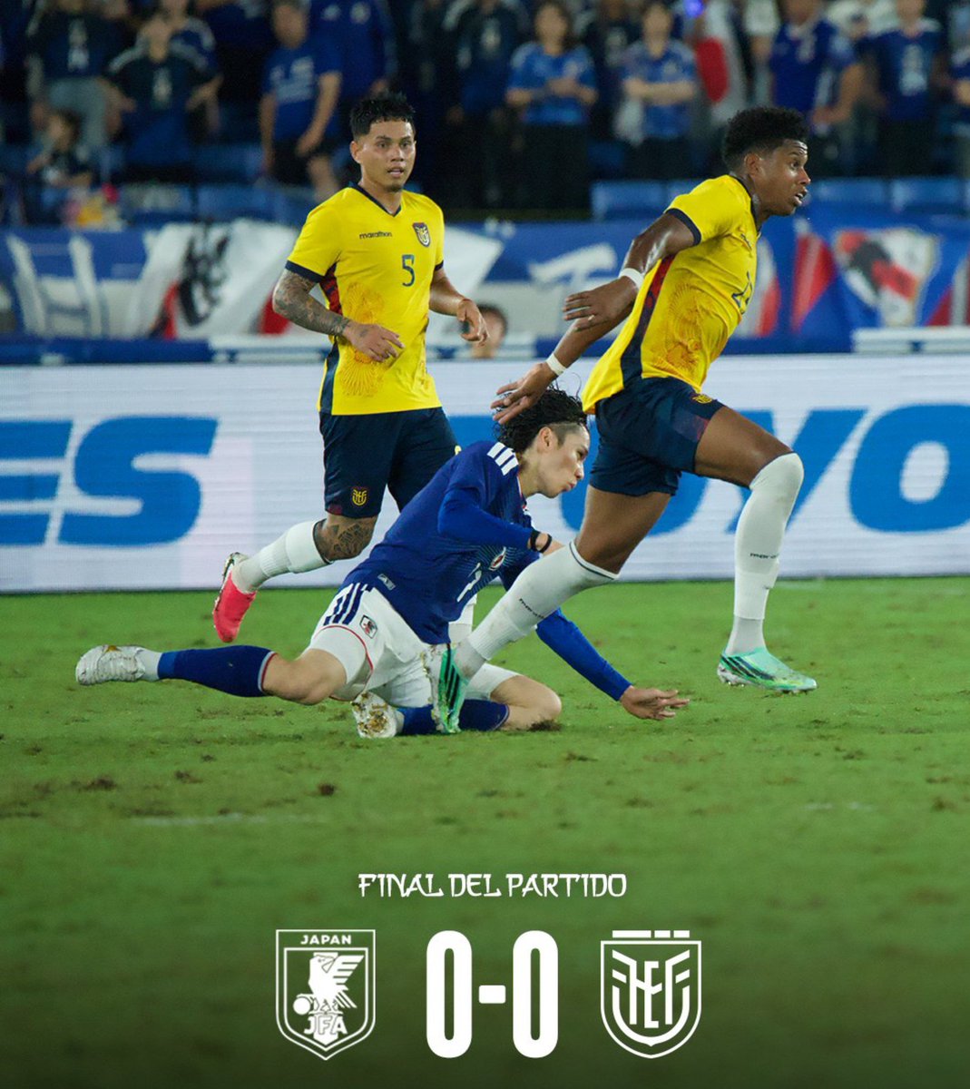 GamavisionEcu's tweet photo. ⚽🇯🇵 ¡Cayó en los penales! 

Tras un 0-0 en los 90 minutos, la Tri perdió 5-4 ante Japón en su segundo partido por la Copa Kirin en Yokohama. 

El equipo de Marcelo Gallardo mejoró su imagen, pero se quedó sin el pase a la final desde los doce pasos. 

#LaTri #CopaKirin #Ecuador https://t.co/QOjJdNdrCM