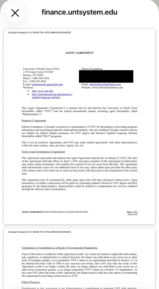 SanDiegoKnight's tweet photo. I DON’T THINK MOST AMERICANS KNOW THIS EXISTS.

The University of North Texas, a taxpayer-funded public university, had a contract with an international recruiting company that paid a commission for every student it successfully enrolled.

$3,000 for an overseas student enrolling full-time.
$1,500 for an international transfer already in the U.S.

The $3,000 was explicitly tied to enrollment: $1,500 after the first semester and another $1,500 after the second. 

And this wasn’t necessarily illegal. The federal rules restricting enrollment-based recruiting commissions contain an exception covering certain foreign students abroad who aren’t eligible for federal student aid.

UNT’s contract was written specifically around that category. 

By Fall 2024, UNT reported 7,509 international students. 73% were from India.

UNT receives hundreds of millions of dollars in public funding while also paying commissions to recruit international students.

The question now is:

How widespread is commission-based international student recruiting across American universities, and how much money is being paid to these recruiters?

@StephenM @SusieWiles47 @SecRubio @JDVance @realDonaldTrump 

https://t.co/bJbHKmBK3K