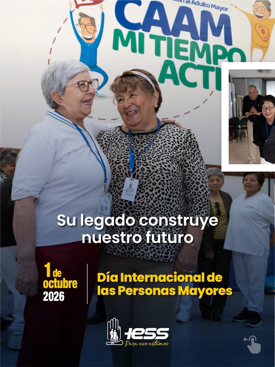 IESSec's tweet photo. 👴👵 Conmemoramos el Día Internacional de las Personas Mayores, honrando sus memorias, aportes y dedicación.

🤝 En el #IESS trabajamos por un envejecimiento activo, saludable, con protección y seguridad.

#ParaEsoEstamos https://t.co/LchBrU79Kg