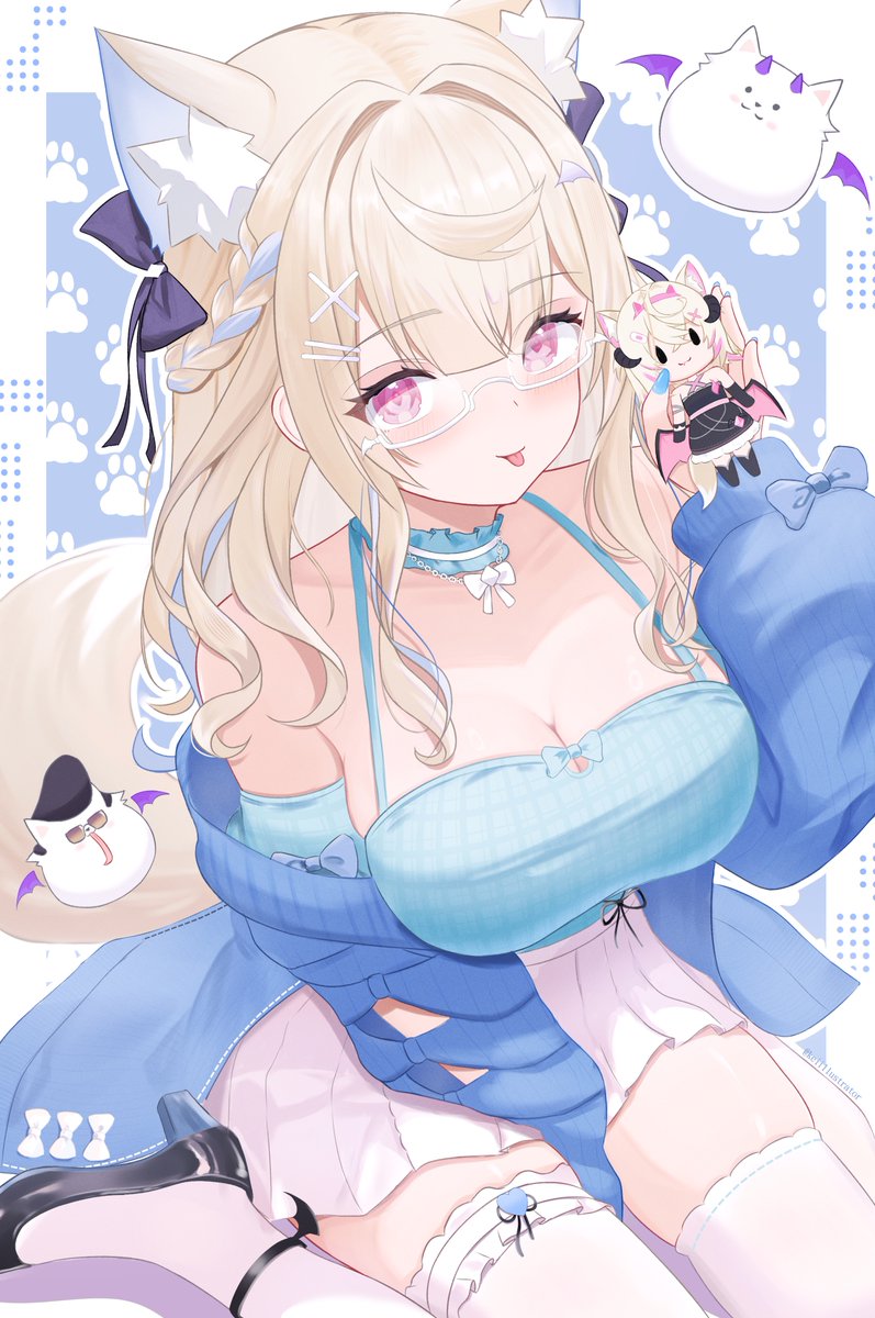 Keiillustrator's tweet photo. 🐾🩵 👓
メガネの日 https://t.co/kafun9Php5