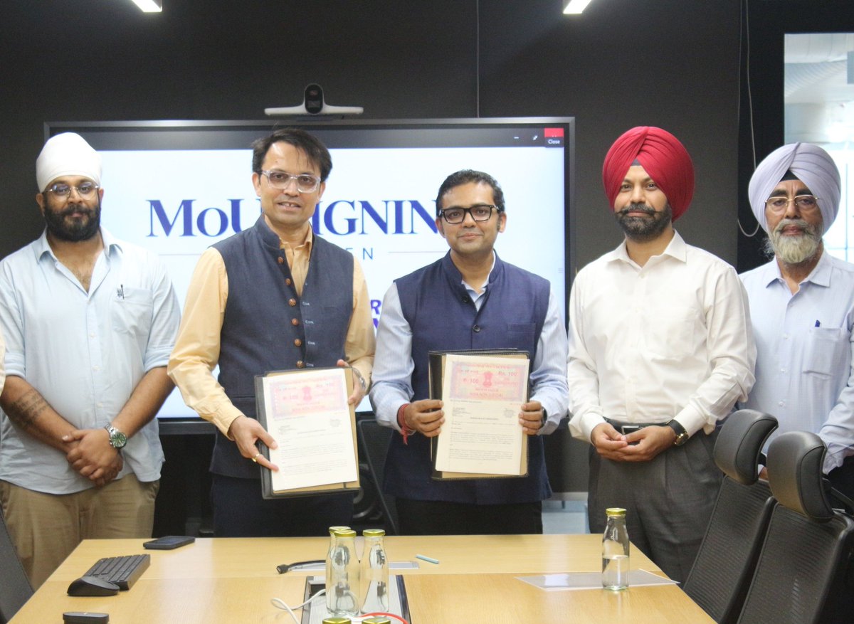 TWorksHyd's tweet photo. Two states. One shared goal: creating stronger pathways for startups to build, prototype and scale in India.

T-Works hosted the Startup Punjab(GoP) delegation for the exchange of an MoU, bringing together key stakeholders from Punjab’s startup and industrial ecosystem and Telangana’s manufacturing innovation ecosystem.

The delegation included Mr. Amit Dhaka, IAS, CEO, Invest Punjab; and Mr. JASPREET SINGH, IAS, Director, Industries & Commerce-cum-State Startup Nodal Officer, along with the Invest Punjab team.

The collaboration will focus on knowledge sharing, stronger startup ecosystem linkages, and access to prototyping and manufacturing capabilities.

Looking forward to building stronger pathways for startups across both states. 

@Min_SridharBabu @AnveshReddy_TG @DigitalMediaTG @TGRising2047 @CPRO_TGCM @jogitanikella @invest_punjab @Startup_Punjab @PbGovtIndia