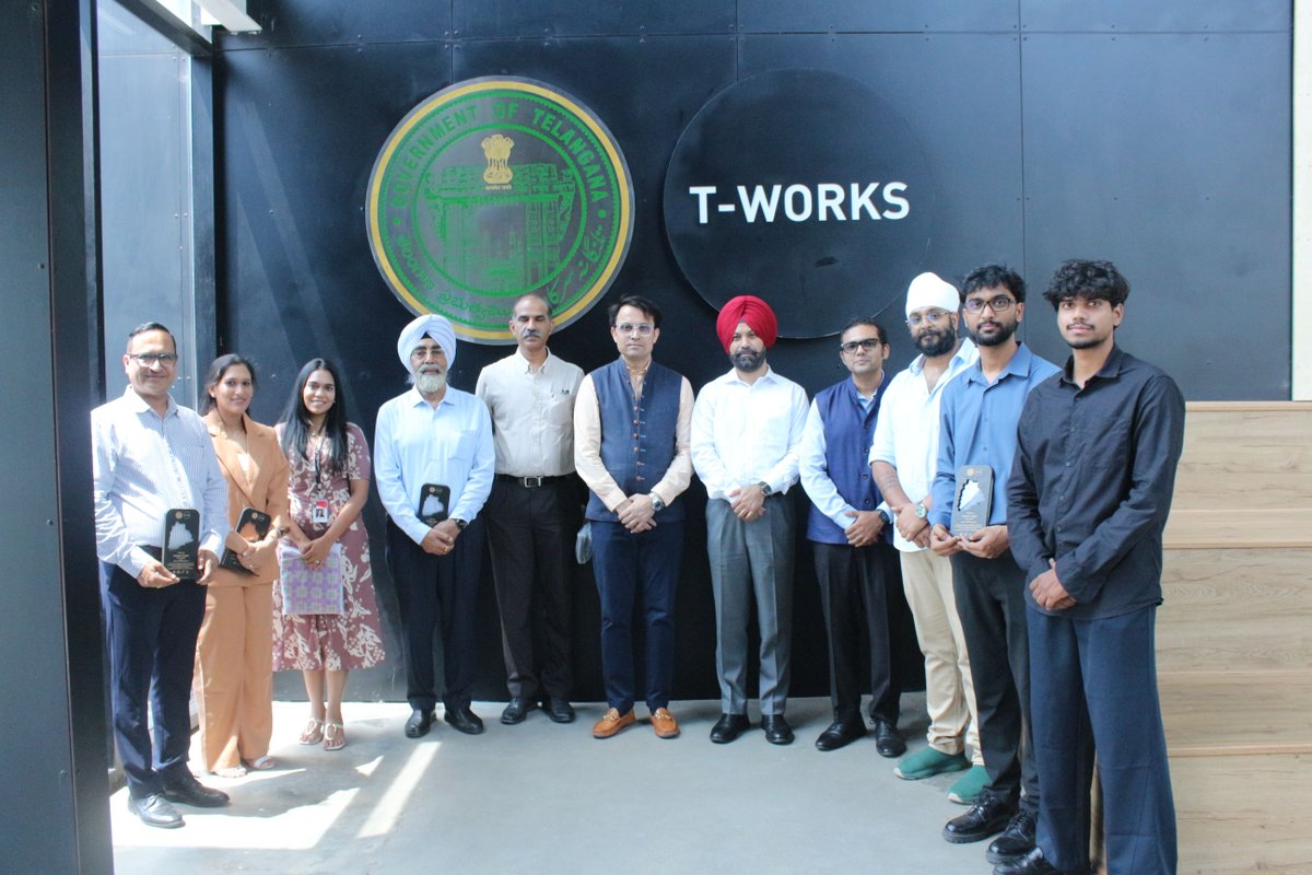 TWorksHyd's tweet photo. Two states. One shared goal: creating stronger pathways for startups to build, prototype and scale in India.

T-Works hosted the Startup Punjab(GoP) delegation for the exchange of an MoU, bringing together key stakeholders from Punjab’s startup and industrial ecosystem and Telangana’s manufacturing innovation ecosystem.

The delegation included Mr. Amit Dhaka, IAS, CEO, Invest Punjab; and Mr. JASPREET SINGH, IAS, Director, Industries & Commerce-cum-State Startup Nodal Officer, along with the Invest Punjab team.

The collaboration will focus on knowledge sharing, stronger startup ecosystem linkages, and access to prototyping and manufacturing capabilities.

Looking forward to building stronger pathways for startups across both states. 

@Min_SridharBabu @AnveshReddy_TG @DigitalMediaTG @TGRising2047 @CPRO_TGCM @jogitanikella @invest_punjab @Startup_Punjab @PbGovtIndia