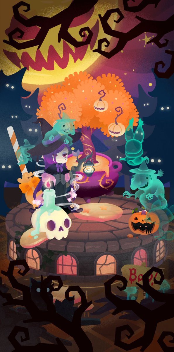 jam_jack0526's tweet photo. リヴリーのハロウィンはなんか捻り入れてて王道ハロウィンガチャがない！！って言ってる人を見かけたけど、要素要素をつまんで組み合わせればまあまあ王道なハロウィンできてると思うんだけどなあ… https://t.co/FQq3OgiXYG