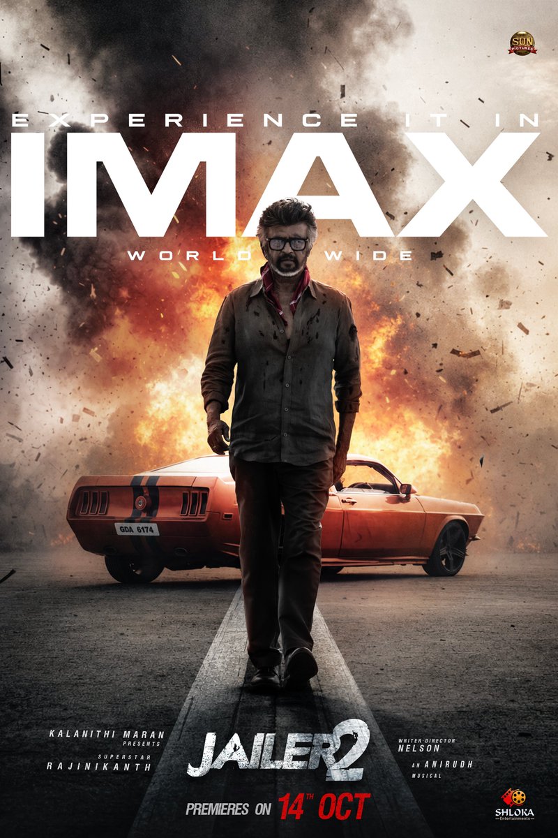 ShlokaEnts's tweet photo. THE WORLD IS READY FOR THE ULTIMATE RAMPAGE. 🔥🔥

@Jailer2Film is coming to take over @IMAX SCREENS WORLDWIDE from OCTOBER 14TH! 💥🌍

THALAIVAR ON IMAX.
THE RAMPAGE IN FULL SCALE. 👑🔥

WE DON’T JUST ENTER SCREENS.
WE TAKE THEM OVER.

Distribution by @ShlokaEnts

#JAILER2 https://t.co/ujit8R3Xjk