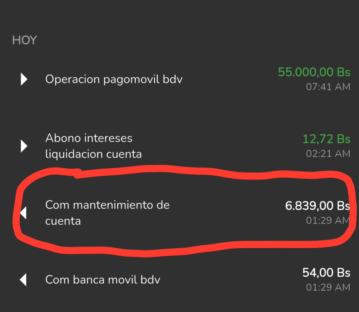 veraciertaja's tweet photo. Fuerte el consumo de estupefacientes en el 
@BcodeVenezuela 

¿A alguien más le cobraron esto hoy?

#Oct1 https://t.co/tJBotWjSqB