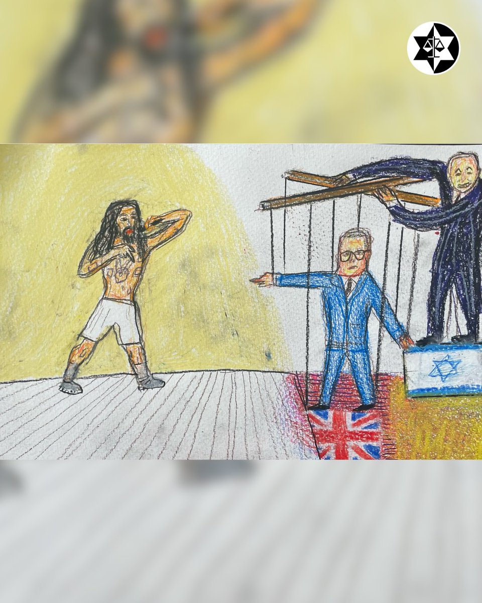 antisemitism's tweet photo. We wrote a letter to @LewishamCouncil, but didn’t receive a response, so we thought we would bring our message directly to its doorstep.

In HARTslane Gallery – a gallery operating from a building owned by Lewisham Council – Matthew Collings has unveiled his latest “art” exhibition.

Among his previous works were:

• A depiction of the French–Israeli owner of Sotherby’s auction house, with blood dripping from his mouth alongside the words “Hey look I’m selling a fantastic painting, while eating a baby alive”. The blood libel – in which Jews are accused of murdering infants in order to use their blood for ritualistic purposes – is a classic antisemitic trope which has been continually reworked into modern manifestations.
• Several paintings referred to the 7th October Hamas massacre, one apparently bearing the words: “no evidence that sexual violence was used as a weapon on October 7,” and “no beheaded babies, no evidence of rapes”.
• Pieces depicting the British Prime Minister as slavishly following orders from the Jews or the Jewish state – yet another classic trope.
• Paintings juxtaposing stars of David – the best-known symbol of Judaism and the emblem of the state of Israel – with Nazi imagery.

HARTslane Gallery has publicly rejected the International (IHRA) Definition of Antisemitism, characterising its “enforcement” in the art sector as a symptom of “increasing state repression on free speech”. This stands in direct contravention of Lewisham Council’s adoption of the Definition in 2019.

@LewishamCouncil, this new exhibition is taking place in one of your buildings. Take action now.
