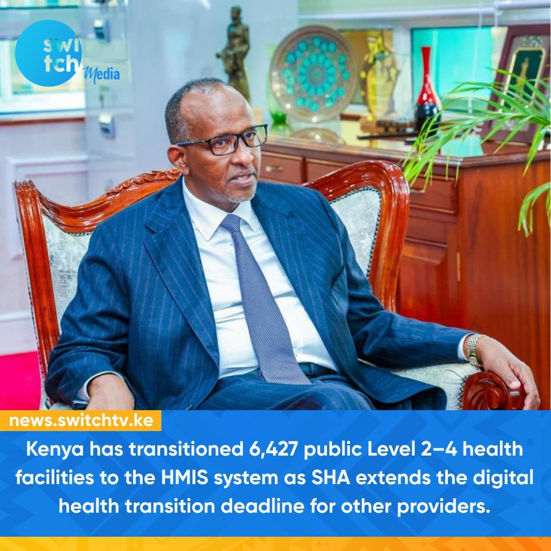 switchtvkenya's tweet photo. Kenya advances its digital health transformation! Health CS Aden Duale says all 6,427 public Level 2–4 health facilities have moved from the SHA provider portal to the HMIS system.
#AdenDuale #SHA #TaifaCare #DigitalHealth #UniversalHealthCoverage https://t.co/7bDrmIqzKY