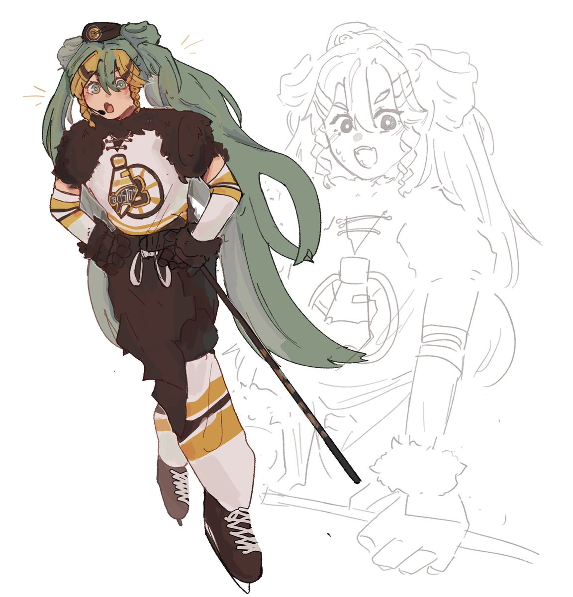 yanmiis's tweet photo. bruins miku and also trying csp again im so afraid https://t.co/RRnEFUKawH