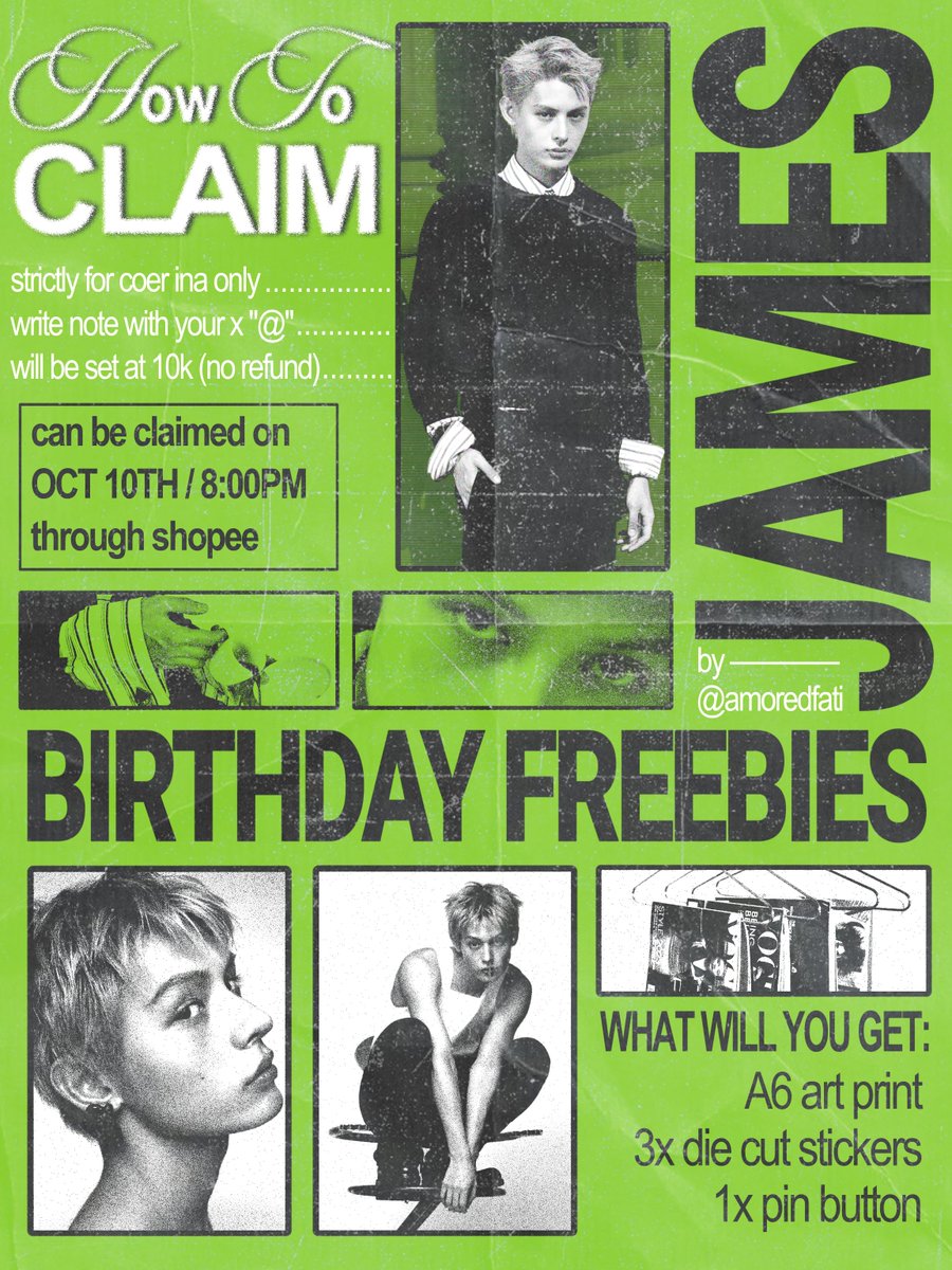 amoredfati's tweet photo. YOUR!
FAVORITE!
REFERENCE! IS HERE! 📸

presenting james' birthday freebies by @amoredfati 🪩

💭 how to claim:
- rt &amp; like this tweet
- can be claimed on 10.10 / 8:00PM through 🍊 (link tba)
- will be set at 10k (no rf)
- write note with your x "@"

tag me if you get one! 🖤 https://t.co/JrdYkt9LKg