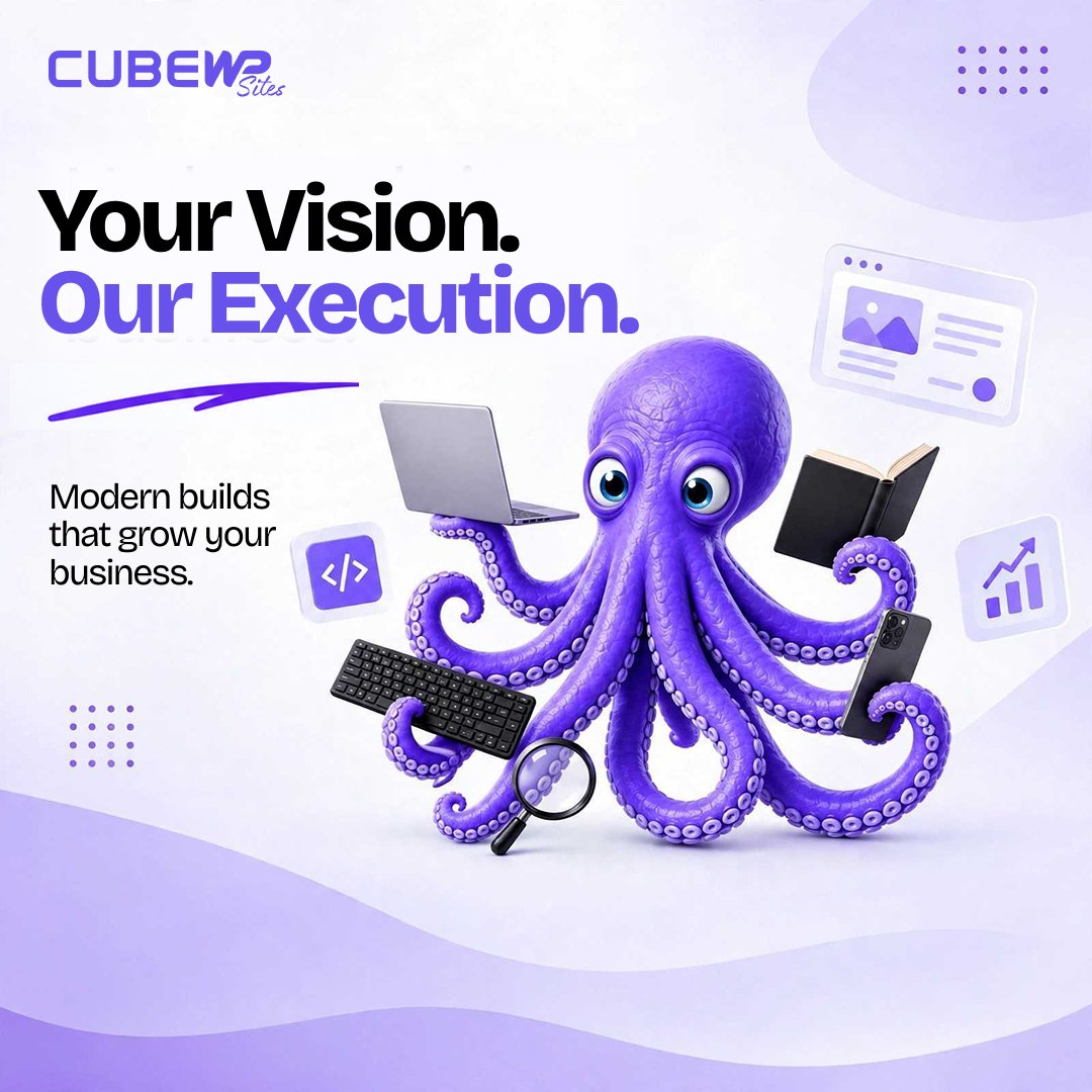 cube_wp's tweet photo. Your vision. Our execution.
Modern builds that grow your business. 🐙
👉 https://t.co/P3fBuiBmYg

#CubeWP #WordPress #WordCampUSA #SaaS #NoCode #wcus https://t.co/mJbbj76wYn