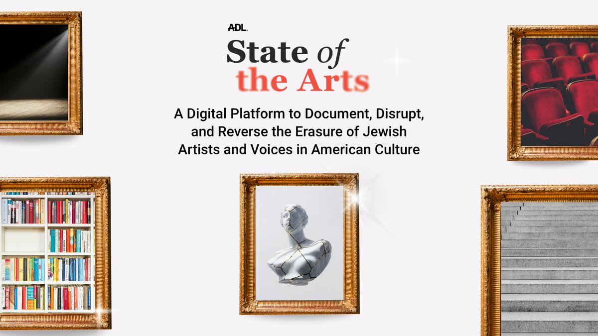 JGreenblattADL's tweet photo. Jewish artists are being canceled, blacklisted and pushed out of American cultural life. We knew the situation was bad, but we just didn't know how bad. No one had documented the problem in a systematic manner. Until now.

The new @ADL State of the Arts report offers a series of shocking findings:

- 40 leading museums across the U.S. and not a single one includes Jewish identity among its diversity & inclusion commitments.

- Authors are being told to strip Hebrew words from their works and change Jewish character names just to get published.

- Jewish and Israeli performers are being harassed off stages, dropped from lineups and never invited back.

This is antisemitism, plain and simple. Blocking someone because of their nationality is bigotry, full stop. Canceling someone because of their faith isn't courage — it's cowardice.

The arts and culture sector needs to wake up and stop silencing Jewish voices. Patrons of the arts need to step up and demand, not special treatment, but simply equal treatment for Jewish and Israeli artists. Now is the time.

Explore the research: https://t.co/KNygVwQI2j
