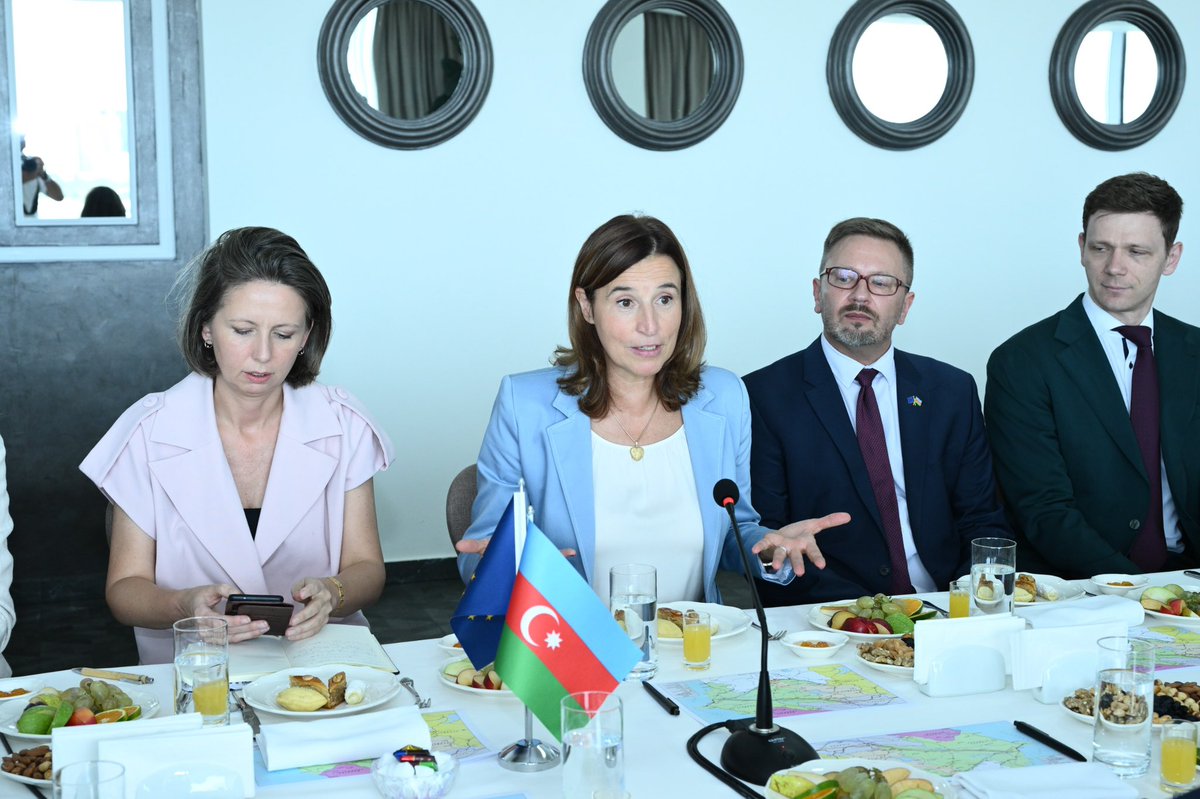 HikmetHajiyev's tweet photo. I was pleased to receive today the delegation of the EU Council Working Party on Eastern Europe and Central Asia (COEST) composed of representatives from more than 20 European countries.
 
EU-Azerbaijan partnership is of strategic importance and is developing on the basis of mutual respect, equality and shared benefit. Political dialogue has intensified through recent high-level contacts, and practical cooperation is gaining significant momentum.
 
Azerbaijan’s contribution to Europe’s energy security and its strategic role in regional connectivity, particularly through the Middle Corridor, are important dimensions of EU-Azerbaijan relations. At the same time, cooperation is being extended to clean energy, digital transformation and innovation, and investments.
 
This year, we have broadened our security dialogue into a Political and Security Dialogue and are working toward a new comprehensive bilateral agreement and renewed Partnership Priorities.
 
The evolving bilateral agenda provides an opportunity to translate shared interests to practical deliverables.
#EU @EUSR_SCCiG