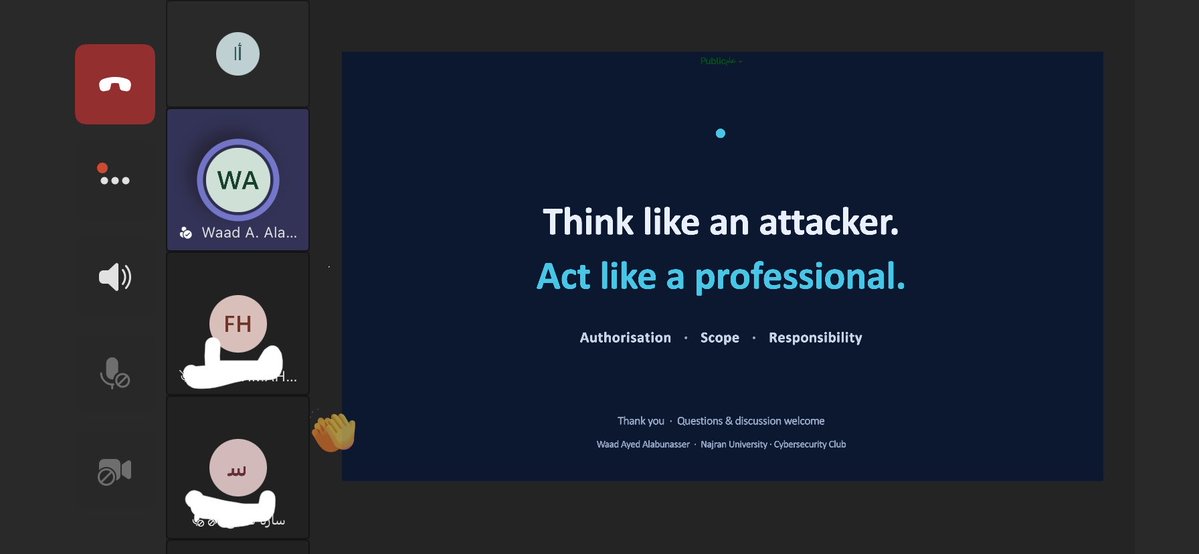 am_CS33's tweet photo. Ethical Hacker 👩🏻‍💻

كان لقاء تقني جميل ورائع شكرا للاستاذه وعد 
كانت المواضيع جميلها وكان فيه أمثله رائعه 
استمتعت و استفدت باللقاء شكرا لنادي الأمن السيبراني ✨✨💗 https://t.co/ND4G8WavJx