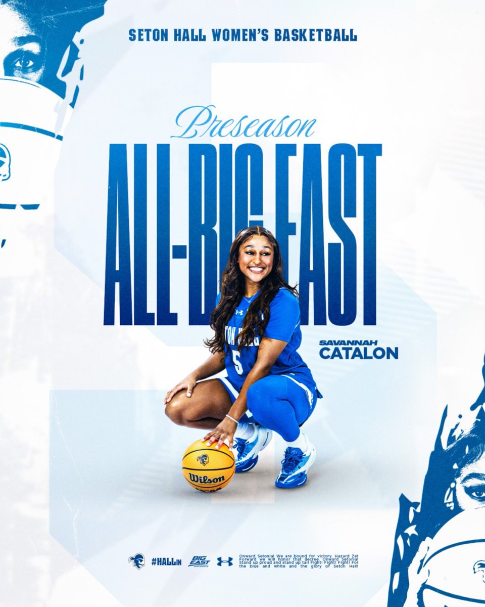 SHUWBB's tweet photo. Congratulations to 𝙎𝘼𝙑𝘼𝙉𝙉𝘼𝙃 𝘾𝘼𝙏𝘼𝙇𝙊𝙉 on being named unanimously to the Preaseason All-BIG EAST Team!!

#HALLin 🏀🏴‍☠️🔵⚪ https://t.co/8pxLT5eWGl