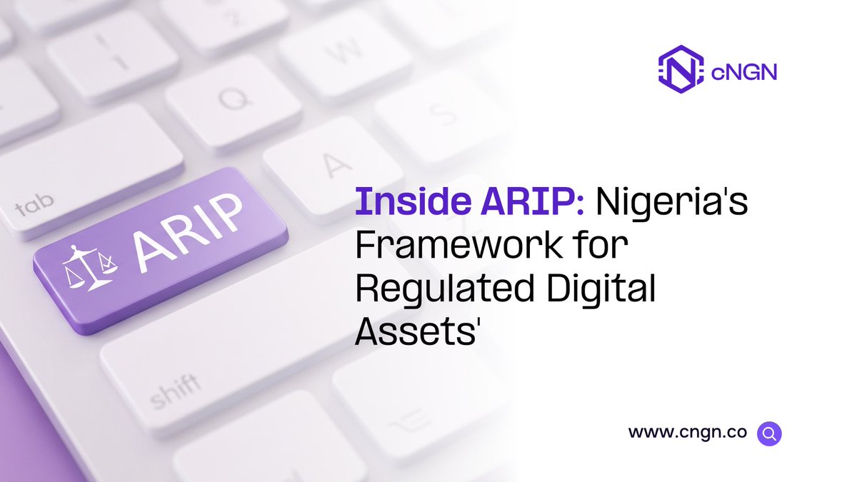 cngn_co's tweet photo. For years, building a digital asset business in Nigeria had no clear route to compliance.
ARIP changes that. It's a supervised path where firms operate under direct SEC oversight while the full rules are finalised.

Here's how it works 👇
https://t.co/1cVMMFB1VX https://t.co/0U56Nty9mP