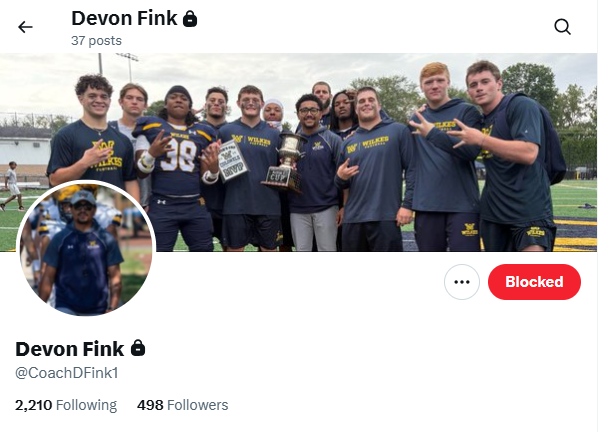 CoachDFink's tweet photo. @CoachDFink1 is a Fake Account Please do not respond or open any messages from them. https://t.co/Idafoq4VR2