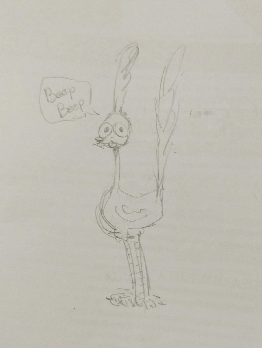 roadnyaaa's tweet photo. drew the roadrunner today ,, so cute so cute (⁠´⁠ε⁠｀⁠ ⁠) https://t.co/u0yDm6foza