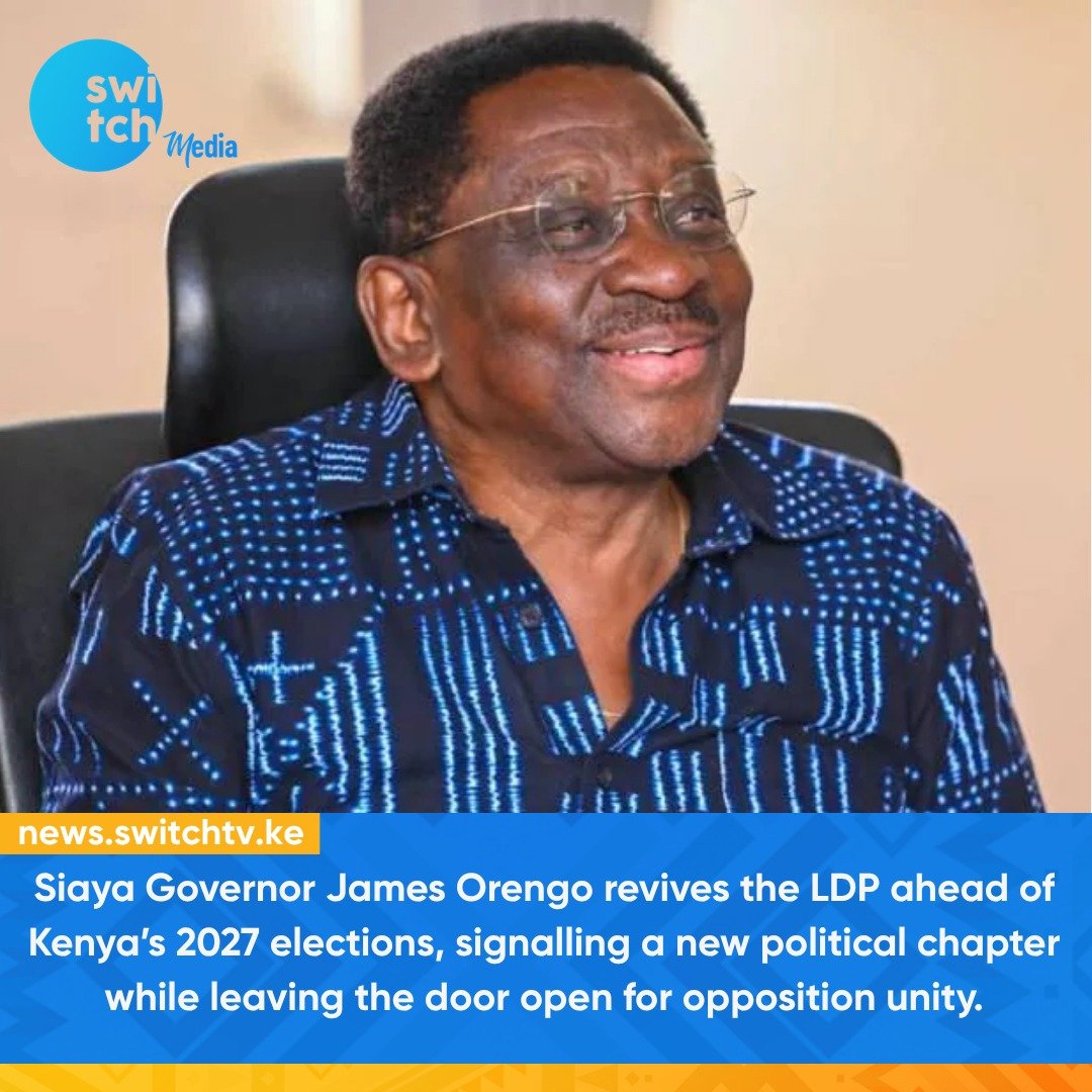 switchtvkenya's tweet photo. James Orengo revives the Liberal Democratic Party (LDP) ahead of the 2027 elections!
The Siaya governor has relaunched the party with new offices, merchandise and the slogan โFreedom. Democracy. Opportunity.โ
#JamesOrengo #LDP #KenyaPolitics #2027Elections #LindaMwananchi https://t.co/dFoVI1H1LN