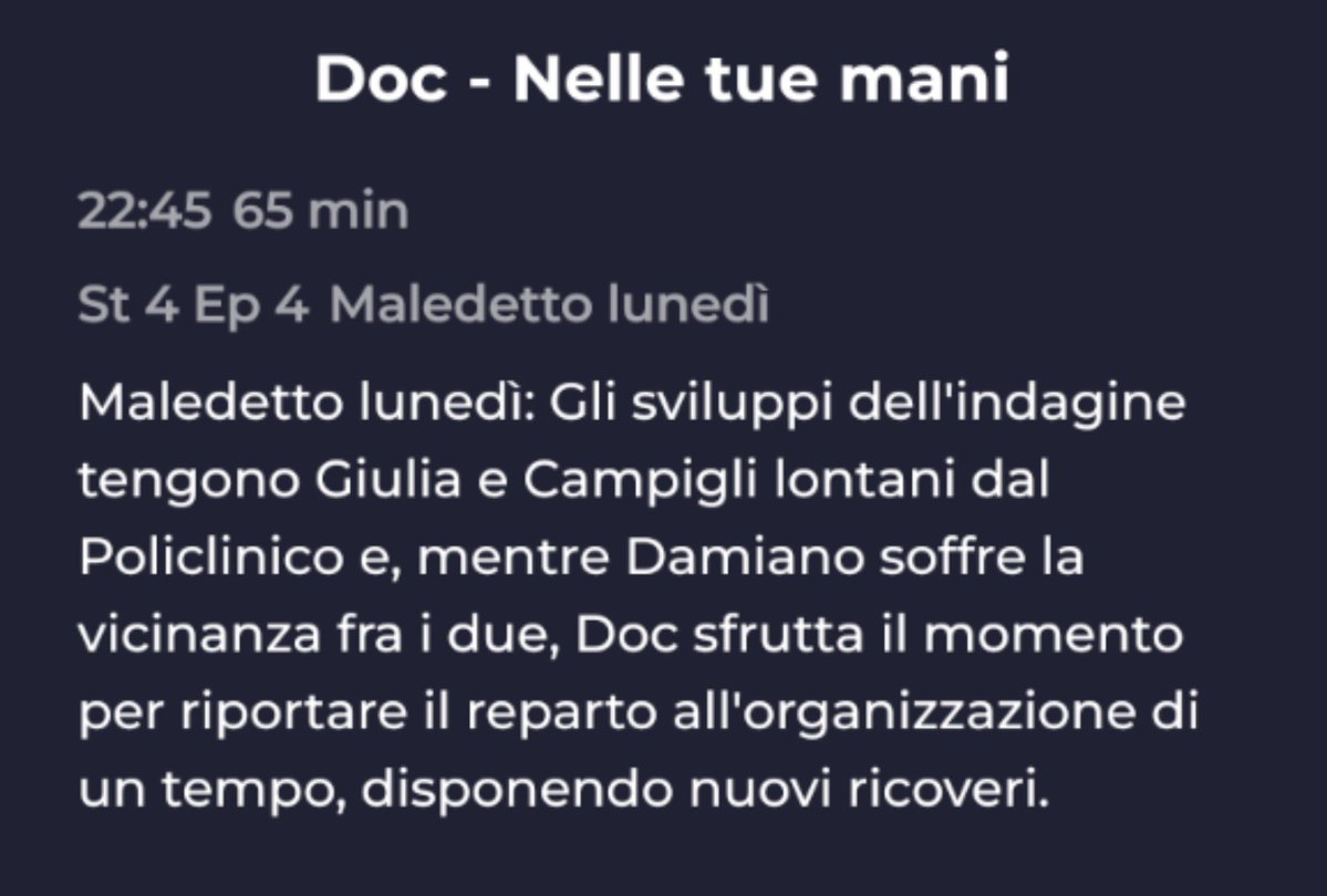 book_lovher's tweet photo. Come sempre l'unico a soffrire nel vedere Giulia con un altro sarà Damiano ma continueremo a dire che il grande amore è doc #docnelletuemani4 https://t.co/r8pJFRMB0a