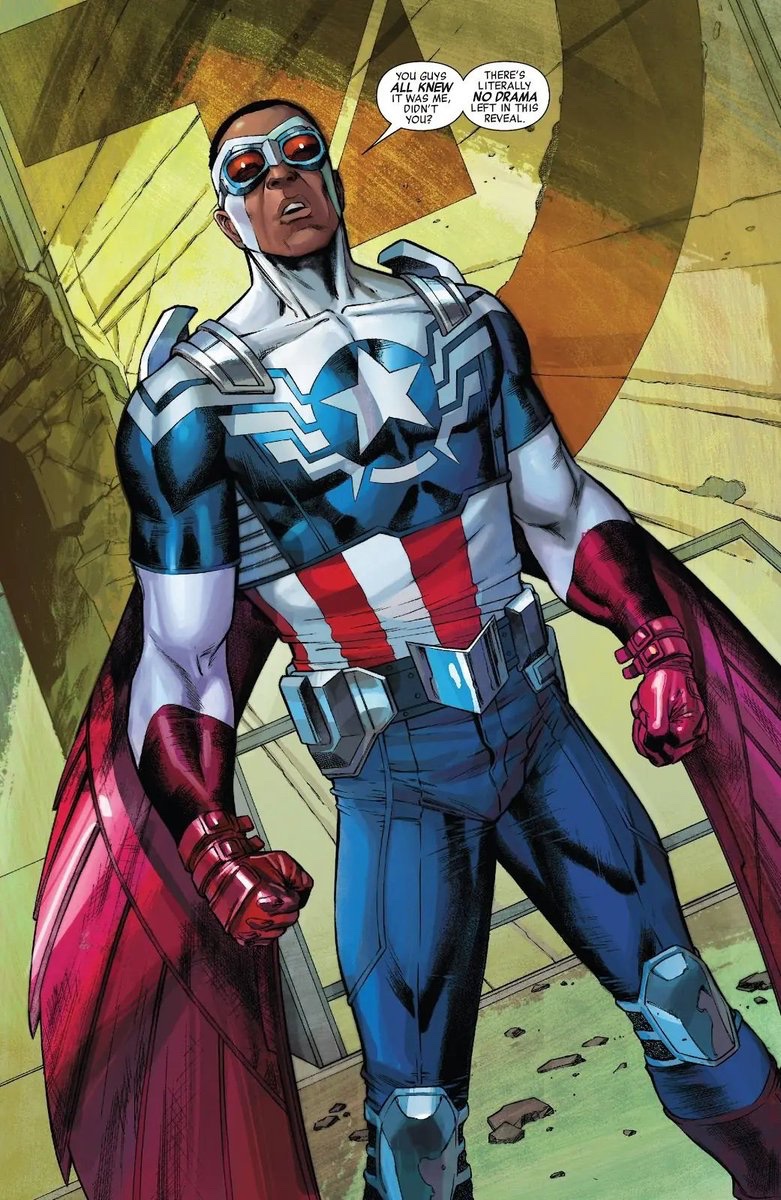 captaincupkick's tweet photo. 12 years ago today, Sam Wilson officially became Captain America full-time in the comics!

Such a cool moment that made me love his character even more, I'm so happy this stuck https://t.co/UIEmiez87B