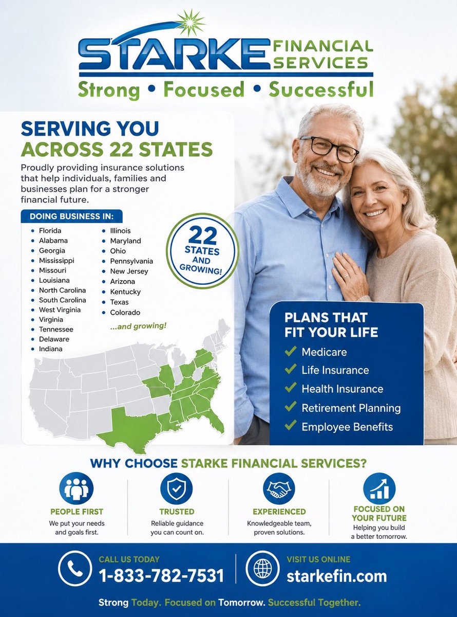 rwbenefits's tweet photo. OPEN ENROLLMENT IS HERE!
Medicare AEP &amp; ACA Open Enrollment
Explore your options with Starke Financial Services.
Visit https://t.co/QUHxrQ9ZjR today. https://t.co/592kQ7MAxp