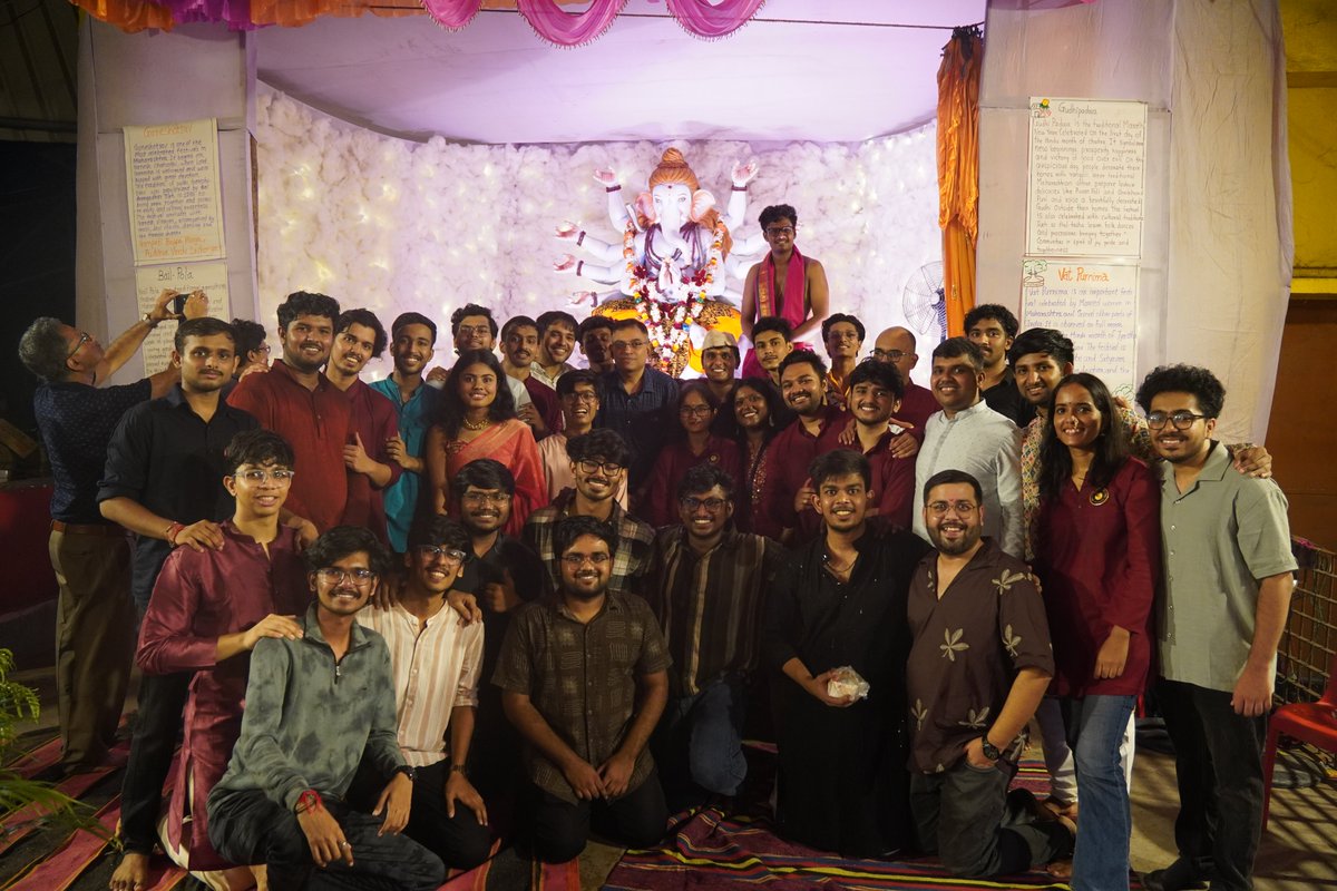 Suman_iitkgp's tweet photo. Ganpati Bappa Morya!

It was a pleasure to join the Ganesh Chaturthi celebrations at Maharashtra Mandal, IIT Kharagpur, and participate in the Mangal Aarti amidst the warmth and enthusiasm of our students.

It was especially heartening to interact with our students and see them come together in a beautiful celebration of faith, culture and community.

Established in 2004, Maharashtra Mandal continues to enrich the cultural fabric of our campus. The vibrant Dhol-Tasha and Lezim added a distinctive Maharashtrian spirit to this year’s festivities.

I prayed to Ganpati Bappa for the continued progress and prosperity of IIT Kharagpur and the happiness and well-being of our entire community.

Ganpati Bappa Morya! @IITKgp