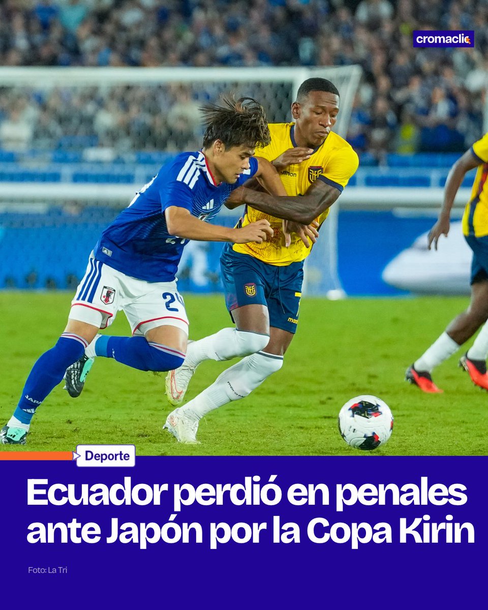 Cromaclic1's tweet photo. ¡NO PUDO EN PENALES! ✖️🇪🇨

#Ecuador empató sin goles ante #Japón pero cayó 5-4 en penales en la #CopaKirin y jugará el tercer puesto.

El próximo rival de #LaTri será #Panamá el lunes 5 de octubre  a la 1:30 AM en el estadio Nacional de Tokio.

#LaTri #futbol #JPNxECU #TorneoAmistosoInternacional