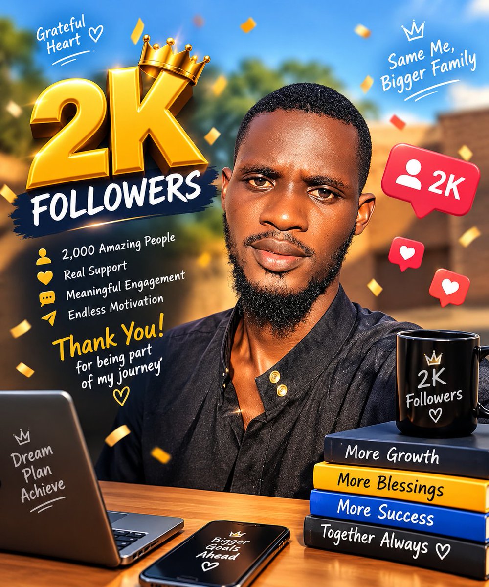 bigmane04's tweet photo. Just clocked 2k, without God and my mutuals I won't be here for real. Thank you all 🎉 https://t.co/5aGfVsnDBH