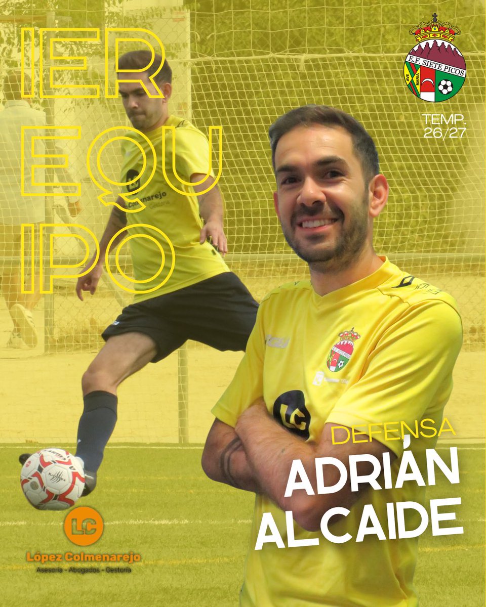 EfSiete's tweet photo. 🟡 𝗣𝗥𝗜𝗠𝗘𝗥 𝗘𝗤𝗨𝗜𝗣𝗢 🔵

🚀 Se fue un niño y vuelve un hombre! Tras muchas temporadas, Alcaide @alcaidemj vuelve a casa. Reforzará nuestro costado izquierdo para aportarnos gran proyección ofensiva, experiencia y compromiso.

#AúpaSietePicos💛💙 https://t.co/O3TaSY46NW