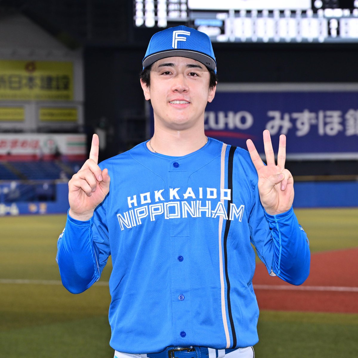 FightersPR's tweet photo. 本日のヒーロー👑

13勝目を挙げ自身初タイトルへ前進した、
北山亘基投手！

#ドミ男 
#ドミれ 
#lovefighters https://t.co/fELun9F6G5