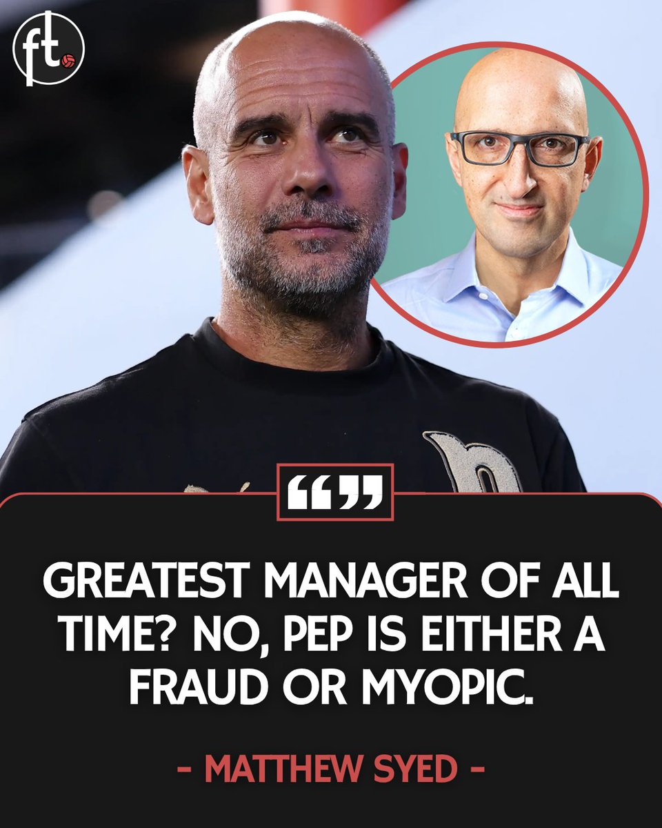 Footballtweet's tweet photo. 🏴󠁧󠁢󠁥󠁮󠁧󠁿 Check out what Matthew Syed, an English journalist, said about Pep Guardiola and Manchester City case:

✍️ "Either Pep knew about it—in which case he is neither a visionary nor a legend, just a fraud—or he didn't know, making him incredibly shortsighted."

"I mean, I’m no forensic accountant, yet I’ve been questioning City’s financial arrangements for over a decade, despite facing constant insults and threats. And Pep didn't see a thing? Is he blind?"

🗞️ @TheTimes