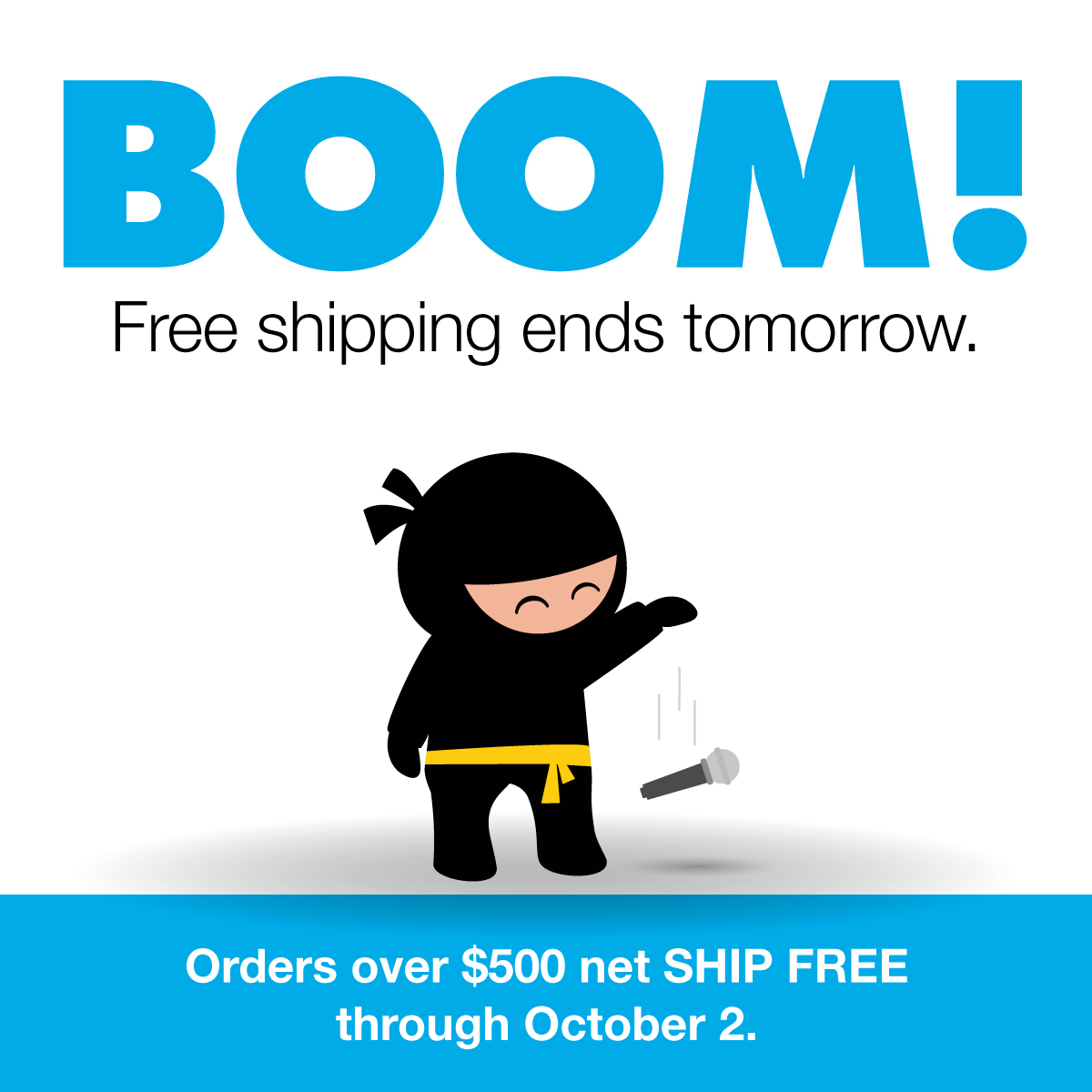ShowdownDisplay's tweet photo. All good things eventually come to an end. Unfortunately, this promotion is one of them.

Free ground shipping on qualifying orders wraps up tomorrow, October 2.

Don't let the credits roll before you order. https://t.co/zfdOaP41yQ