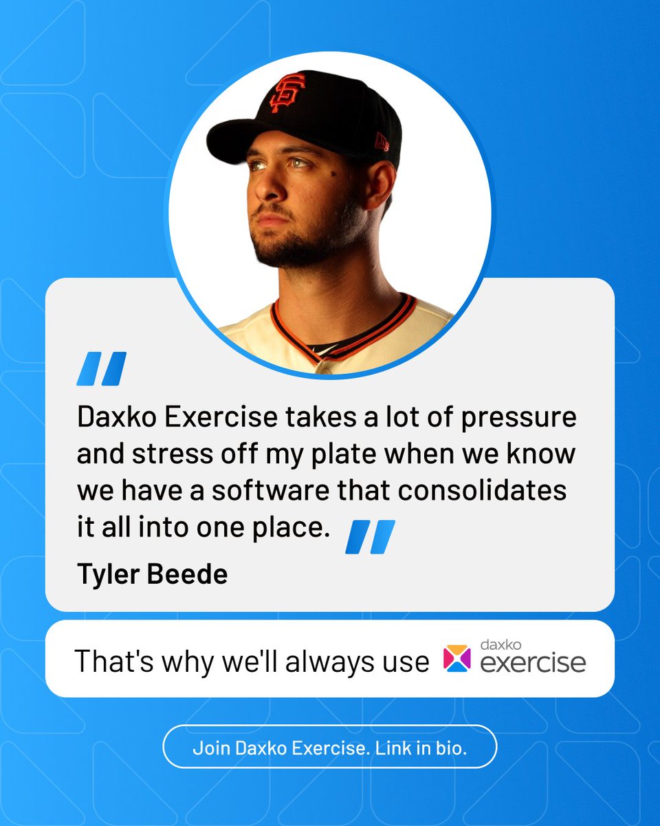 exercise's tweet photo. Less stress. One platform. Everything in one place.

That is why Tyler Beede will always use Daxko Exercise.

→ Join today:  https://t.co/7EPrnjWTr3

#DaxkoExercise #FitnessBusiness #SportsPerformance #GymOwner https://t.co/QNUmM4opOC