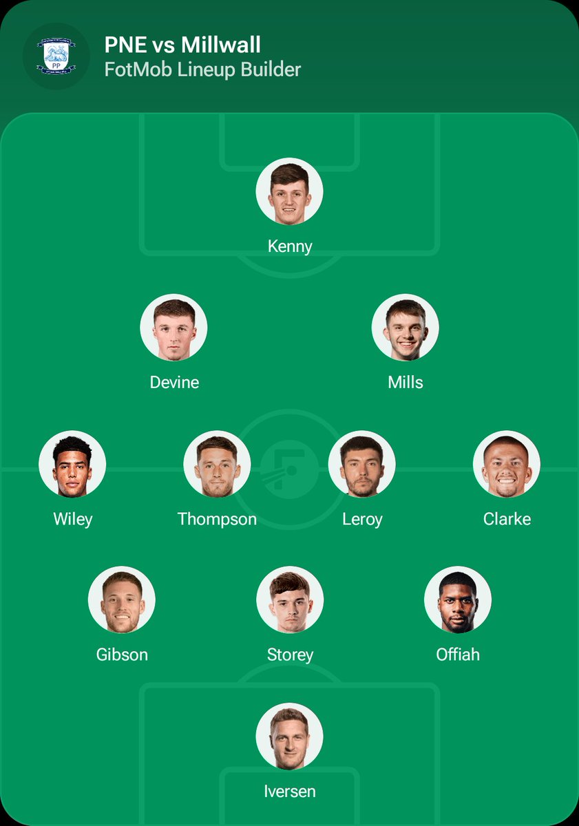 davidpne's tweet photo. Early thoughts on what PNE might look like under Grezza. Played 3-4-2-1 at Bradford so I've gone with that to start.

Offiah in. A few options out wide but I've chosen Wiley &amp; Clarke. Usual CM in McCann's absence. 

Devine &amp; Mills in fluid attacking roles supporting Kenny.
#pnefc https://t.co/rtela6FVDE