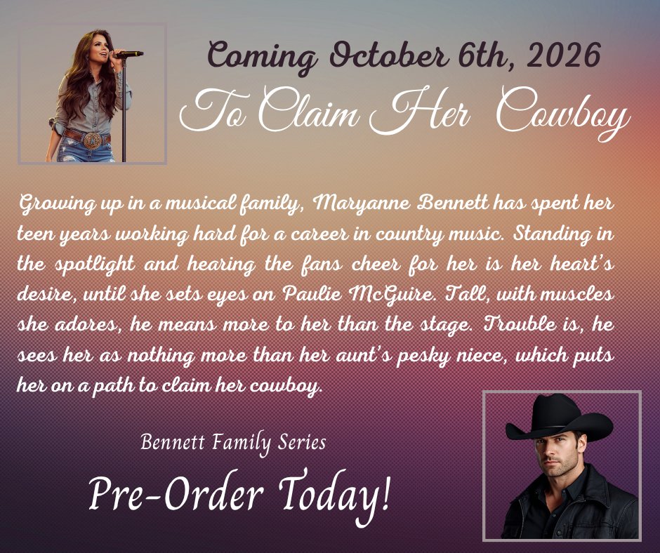 JulieLence's tweet photo. #ComingSoon 
To Claim Her Cowboy:
#cowboyromance #romance #shortstory #IARTG #BookBoost #MustRead #contemporarywestern #amreading #smalltownromance
https://t.co/9QK6bRbt9v https://t.co/fhGfjbnWJ2