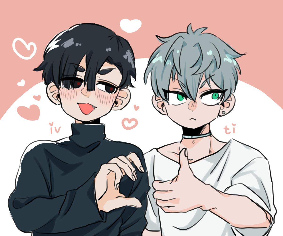 urchin_unitaro's tweet photo. n万回描かれているであろうポーズだけどこれがいばちるを一枚で表すのに最適解すぎて描いてしまった🖤💚 https://t.co/y5ktqBSEj9