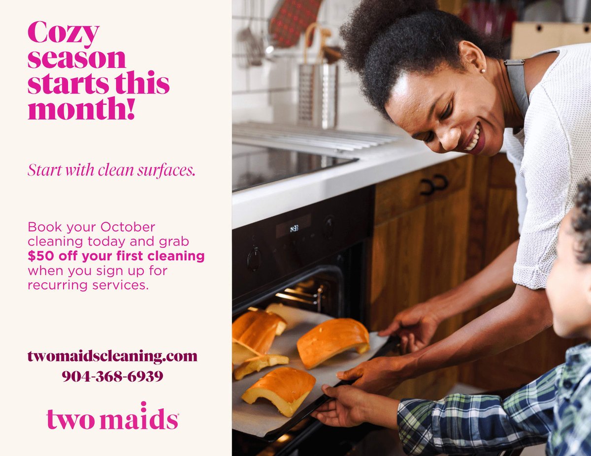 Twomaidspv's tweet photo. Before the holiday rush begins, give your home the fresh start it deserves. Our October offer makes it simple to welcome the season in a cleaner, calmer space #OctoberCleaning #HolidayReady #CleanHome #TwoMaids #OctoberDeal https://t.co/NlLLghaANJ