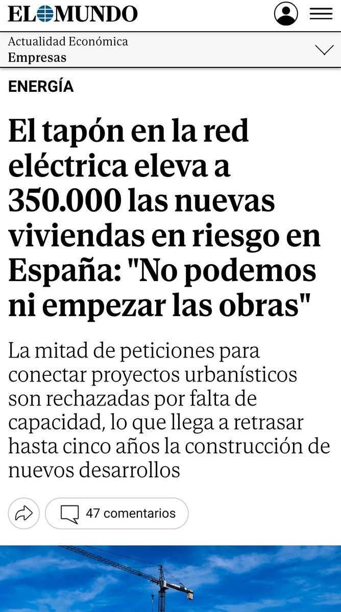 Tintavel's tweet photo. @magarciadiaz @elmundoes No es solo casi imposible que cualquier país construya más rápido de lo que entra gente por una frontera abierta, sea avión o patera, sino que la red eléctrica no permite construir. Antes tienes que mejorar la red eléctrica para empezar a construir. La única solución es deportar https://t.co/AteQ11iv3K